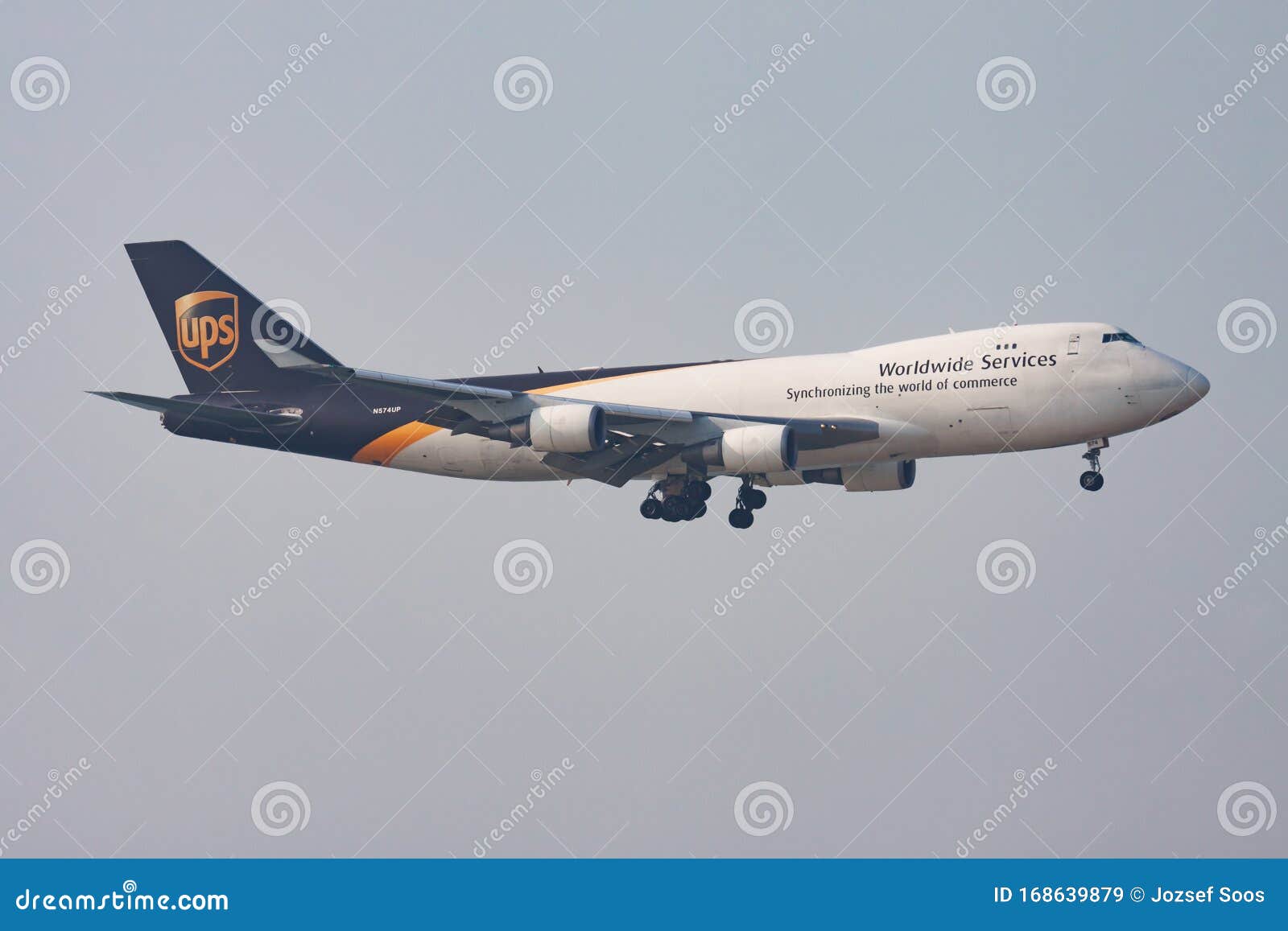 ups airlines boeing 747 400 n574up cargo plane arrival and landing at hong kong chek lap kok airport editorial stock image image of kong airliner 168639879