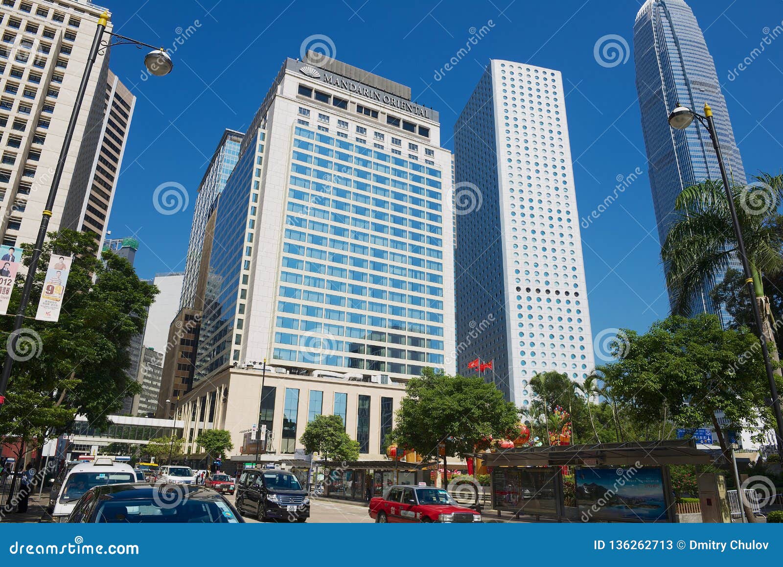 View To the Mandarin Oriental Hotel Building in the Central District in