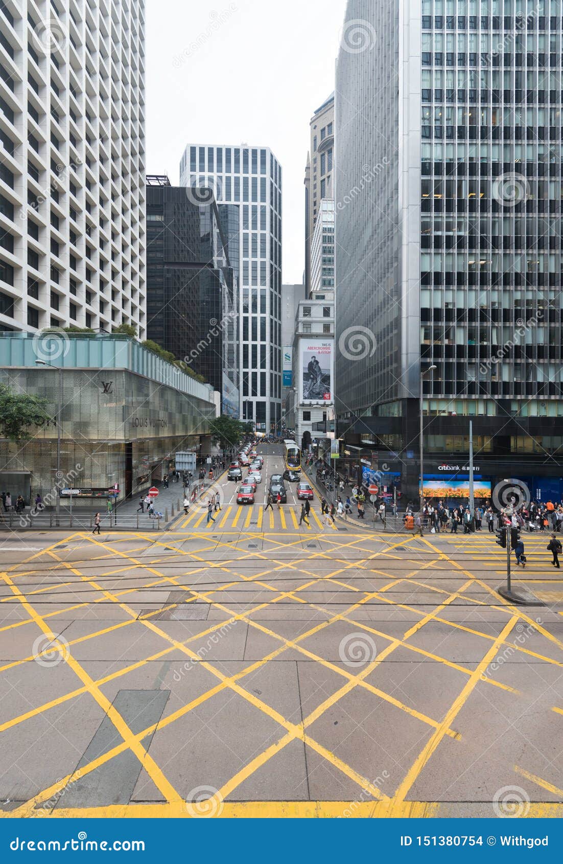 Hong Kong City Center Street Editorial Stock Image - Image of