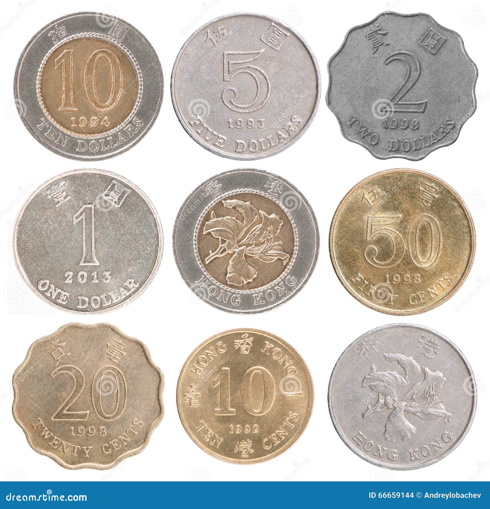 Hong Kong coins stock photo. Image of icon, metal, economy 66659144