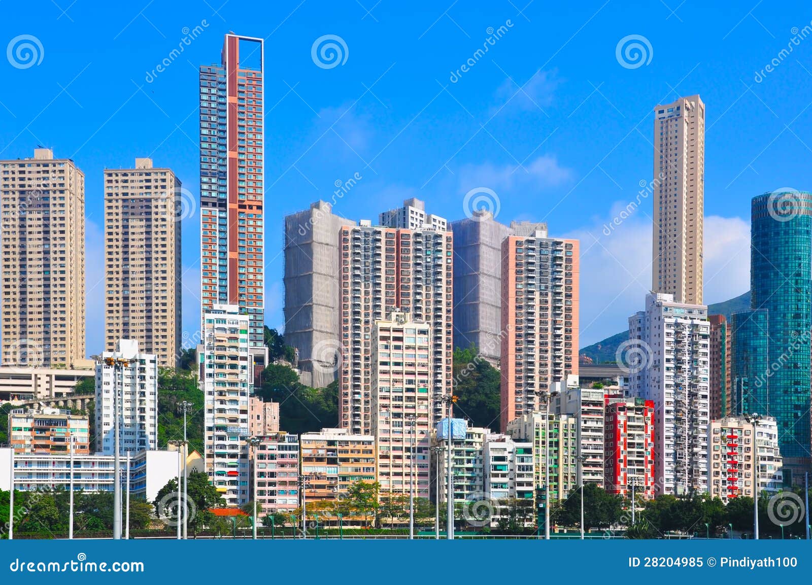 Hong Kong Commercial Buildings Stock Image - Image of morning, hong