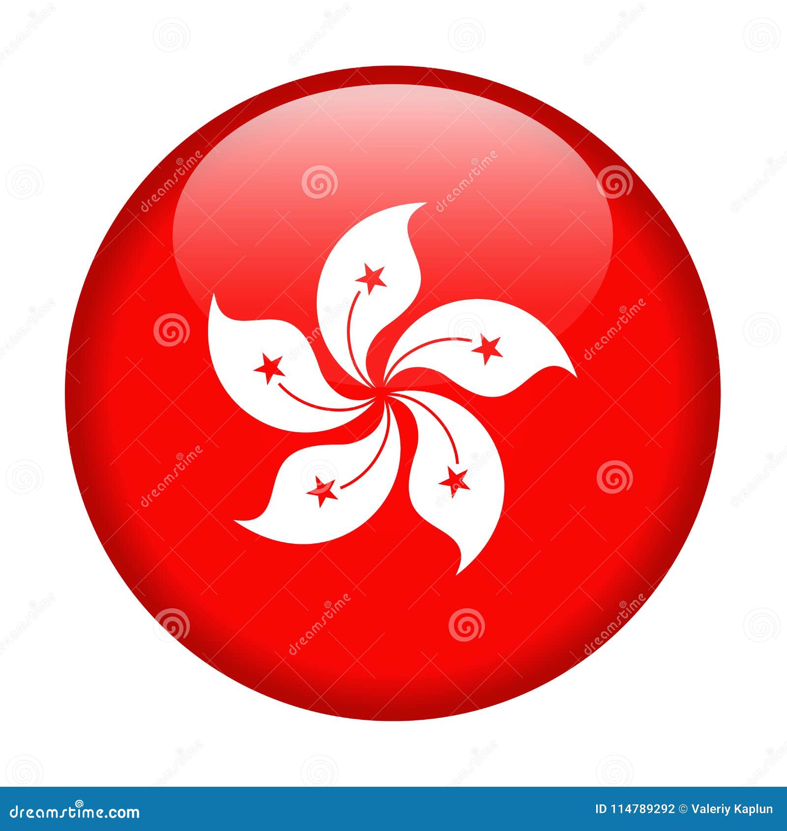 Hong Kong Flag Vector Round Icon Stock Illustration Illustration of