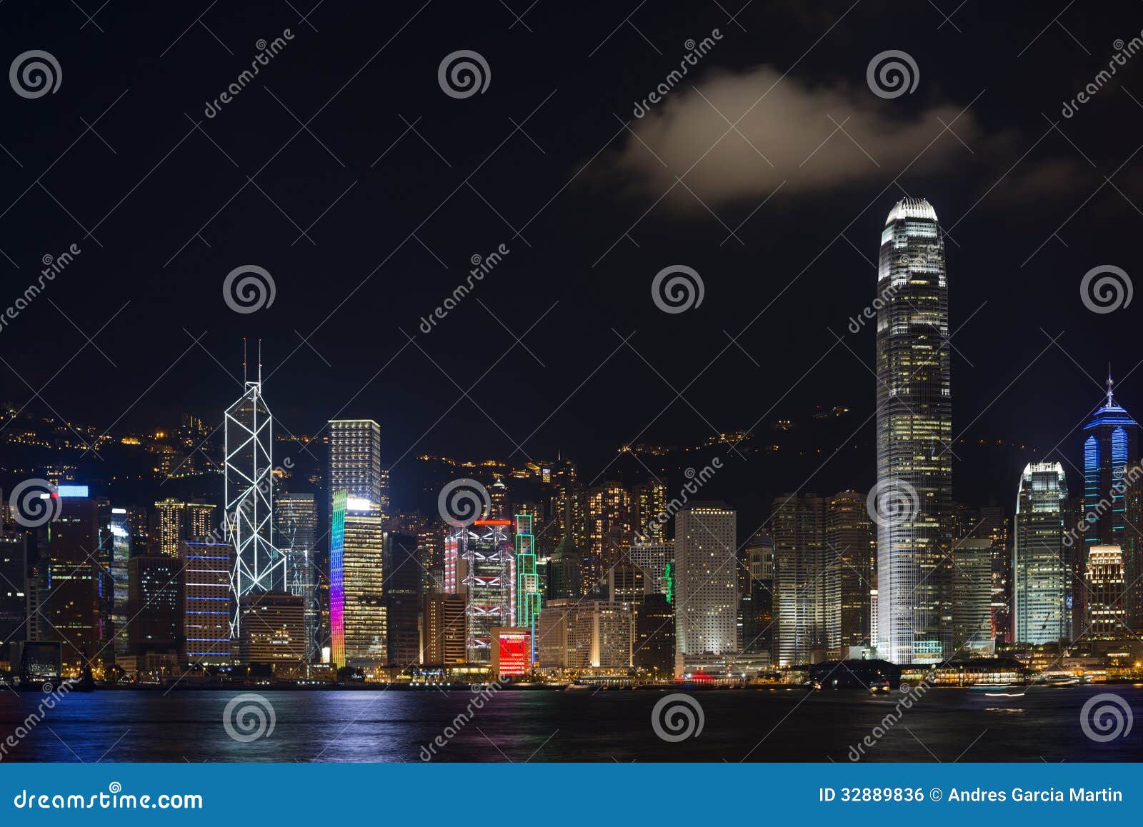 Hong Kong from Kowloon at Night Stock Photo - Image of exterior, street ...