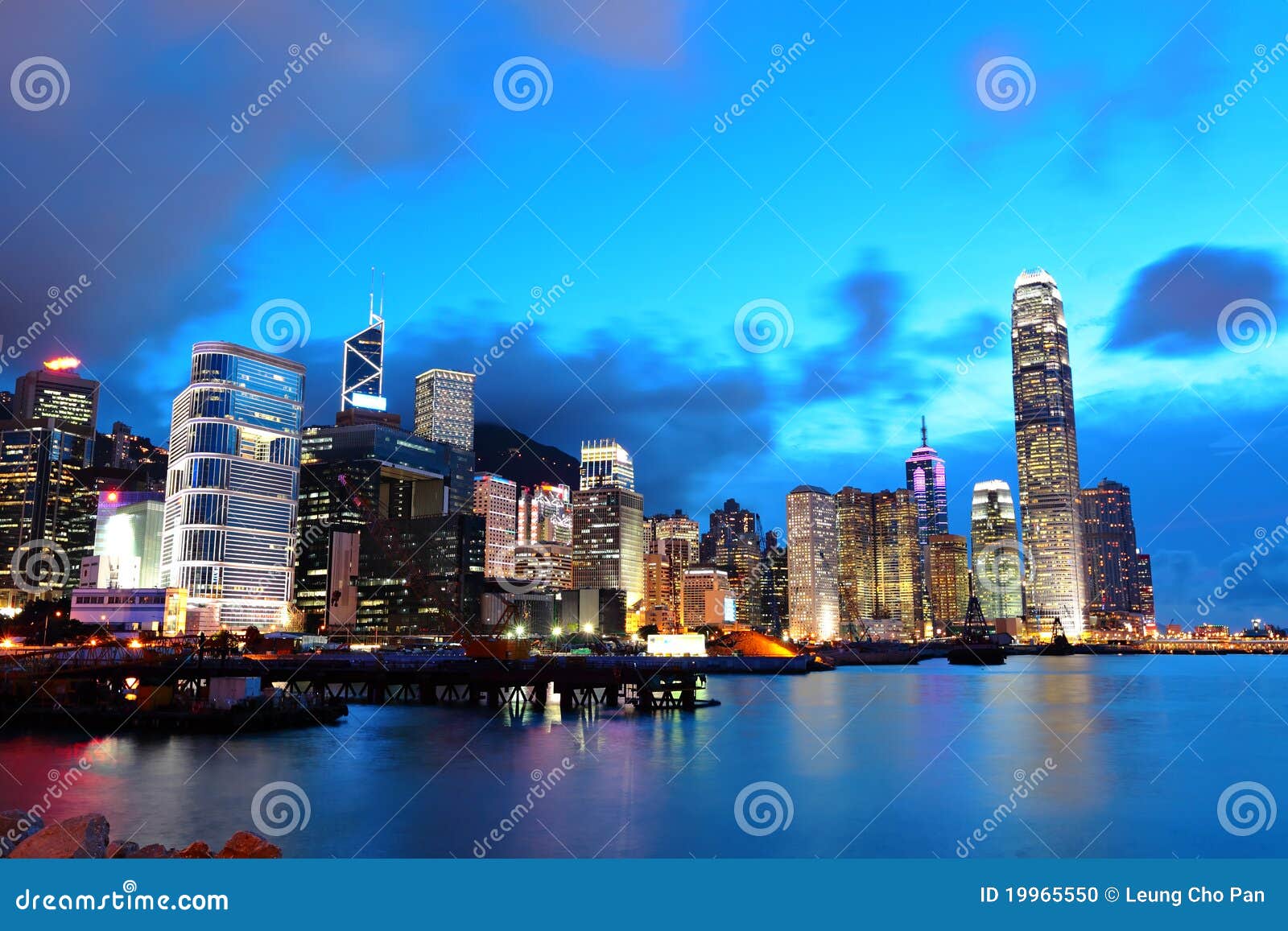 Hong Kong at night stock photo. Image of city, business - 19965550