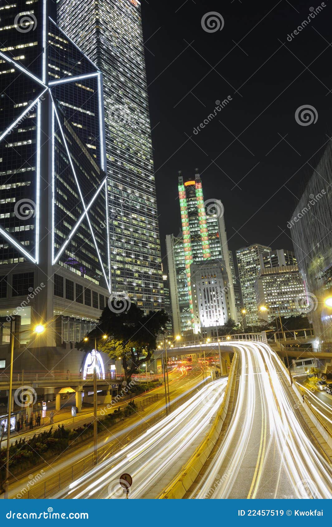 Hong Kong Night Scene stock image. Image of colorful - 22457519