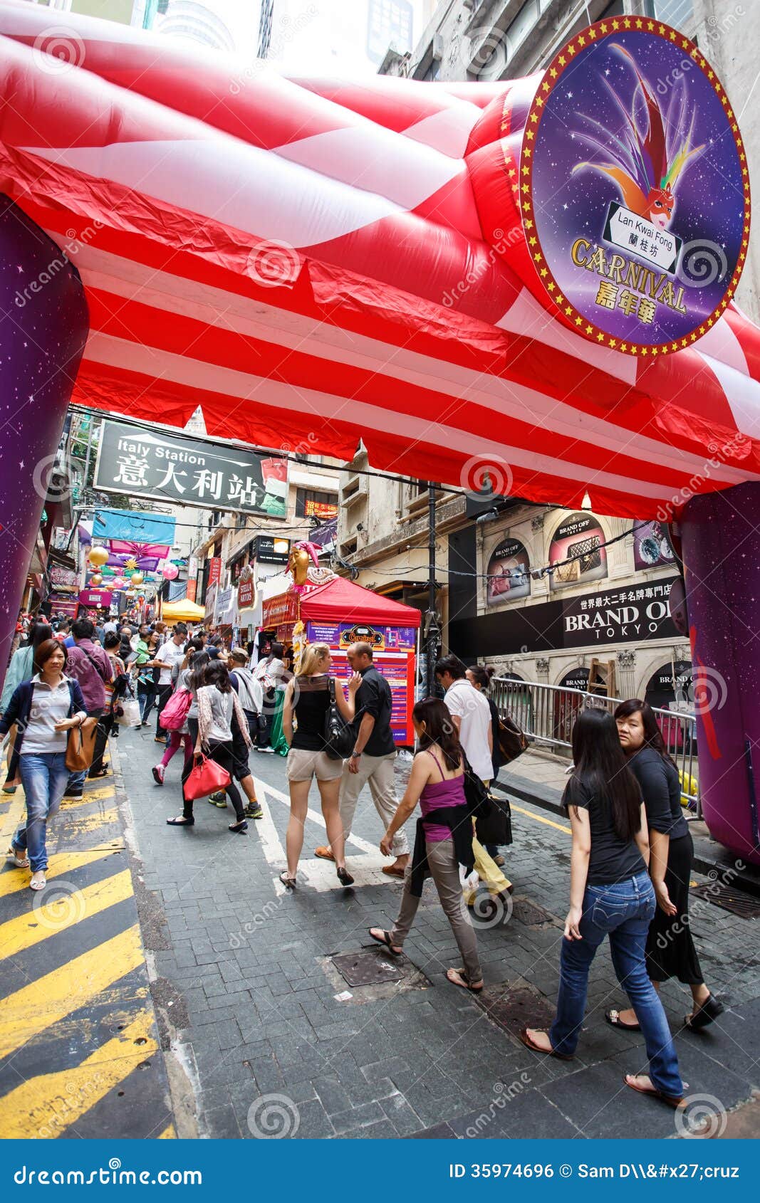 HONG KONG - NOVEMBER 26 2013: the Busy LKF (Lan Kwai Fong Festival) in