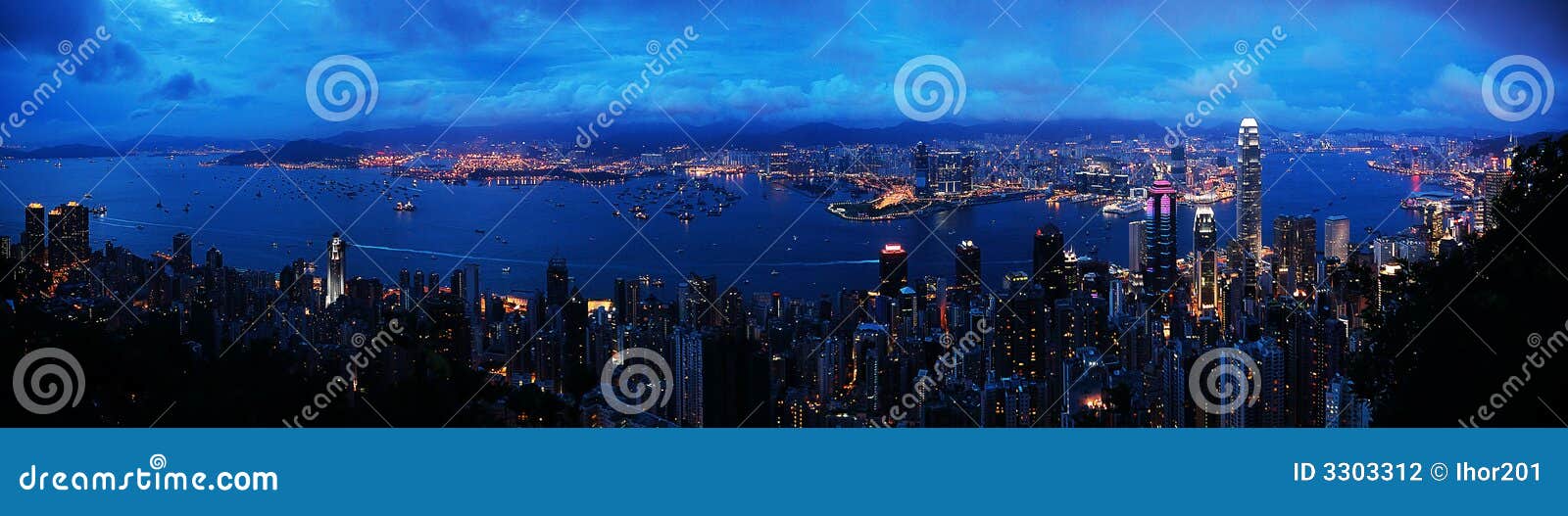 hong kong panorama -night view