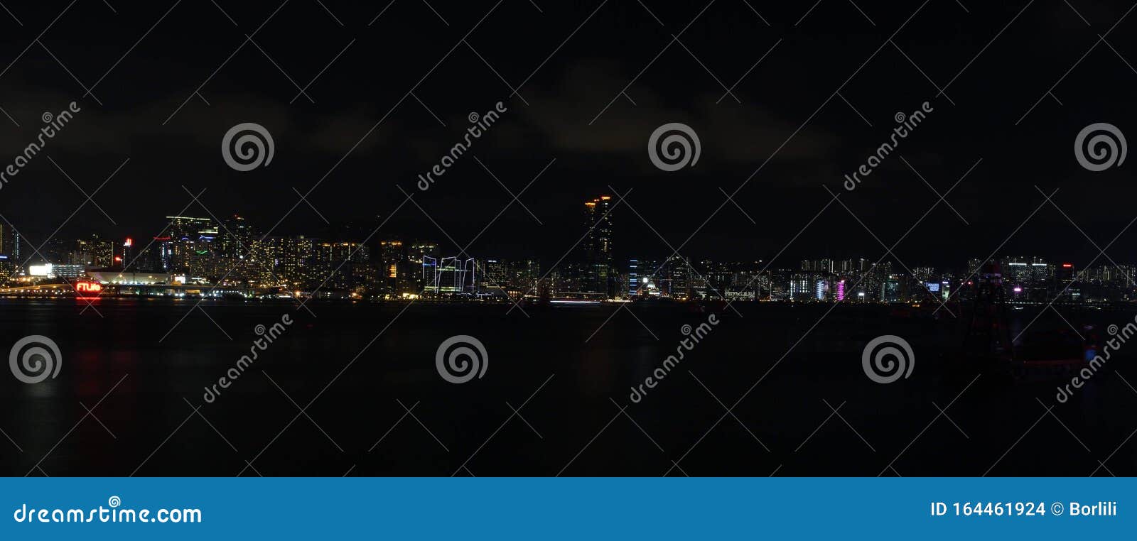 hong kong night panorama