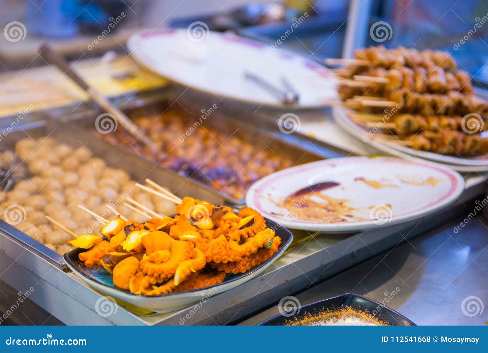 Hong Kong Street Food at Food Stall in Town, Hong Kong Stock Photo