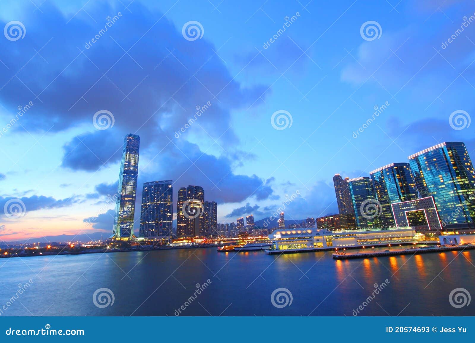 Hong Kong Sunset View at Kowloon District Stock Image - Image of ...