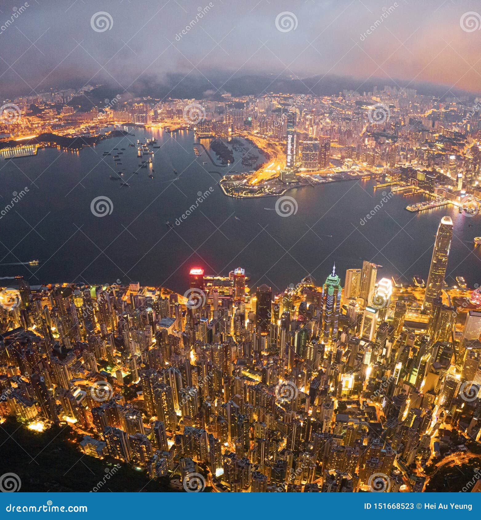 Hong Kong Victoria Harbor Night View Stock Image - Image of modern