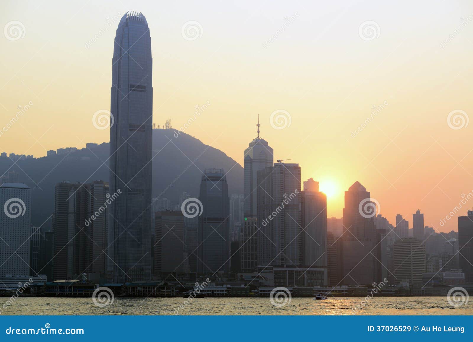 Hong Kong Victoria Harbour Sunset View Editorial Stock Image - Image of