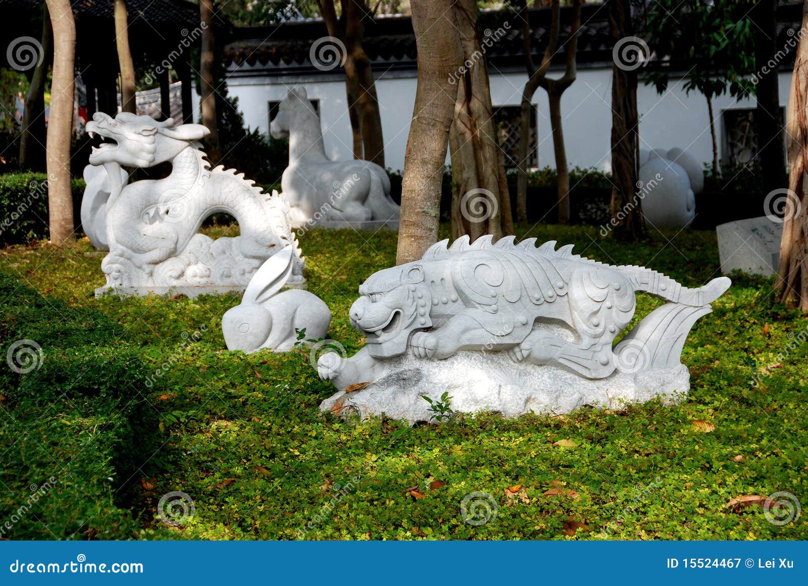 Hong Kong Zodiac Stone Animals Stock Image Image Of China