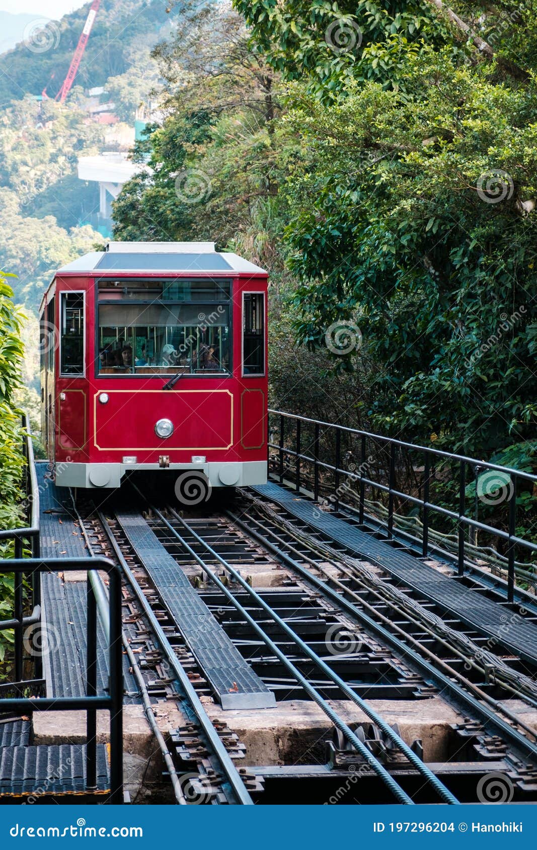 The Peak Tram. the Railway To Victoria Peak, a Mountain with View Above