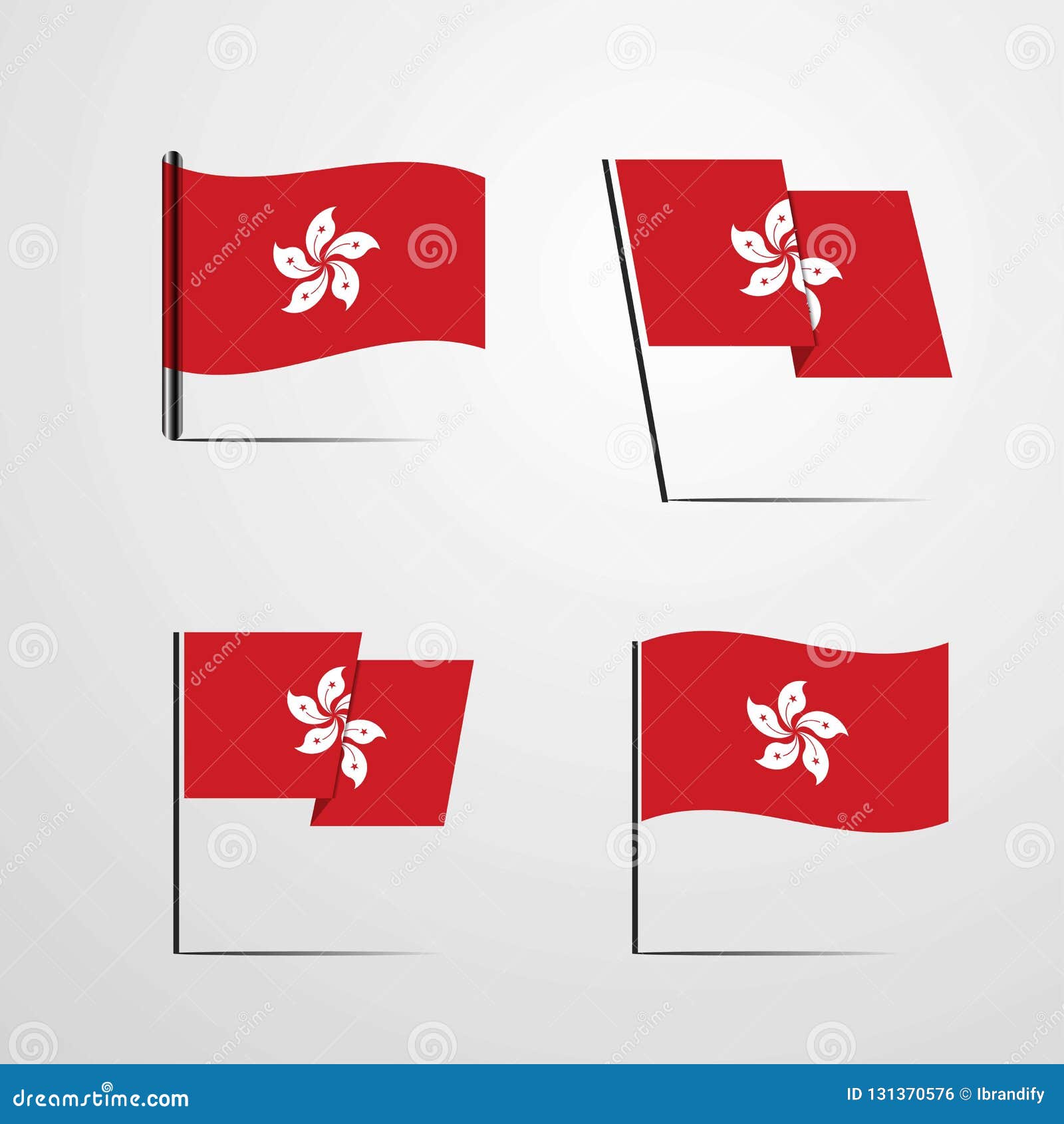 Download Hongkong Waving Flag Set Design Vector Stock Vector ...