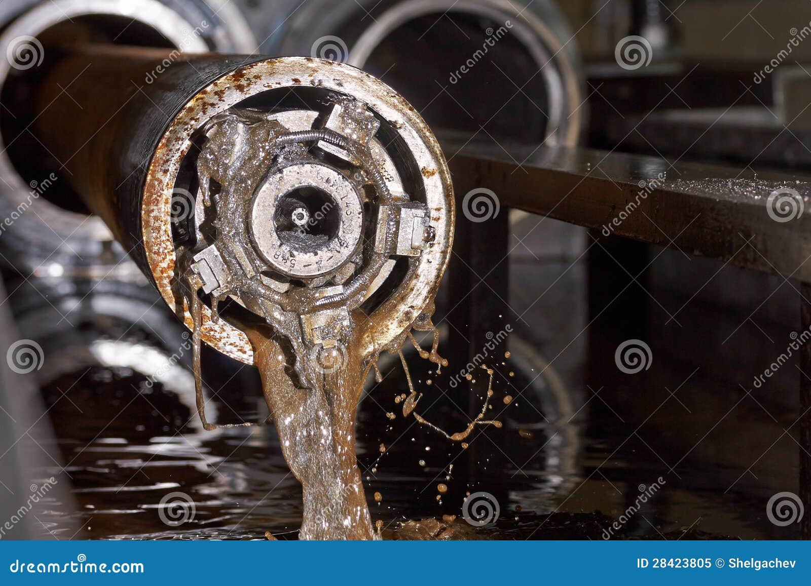 Honing of steel pipe stock image. Image of steel, equipment 28423805