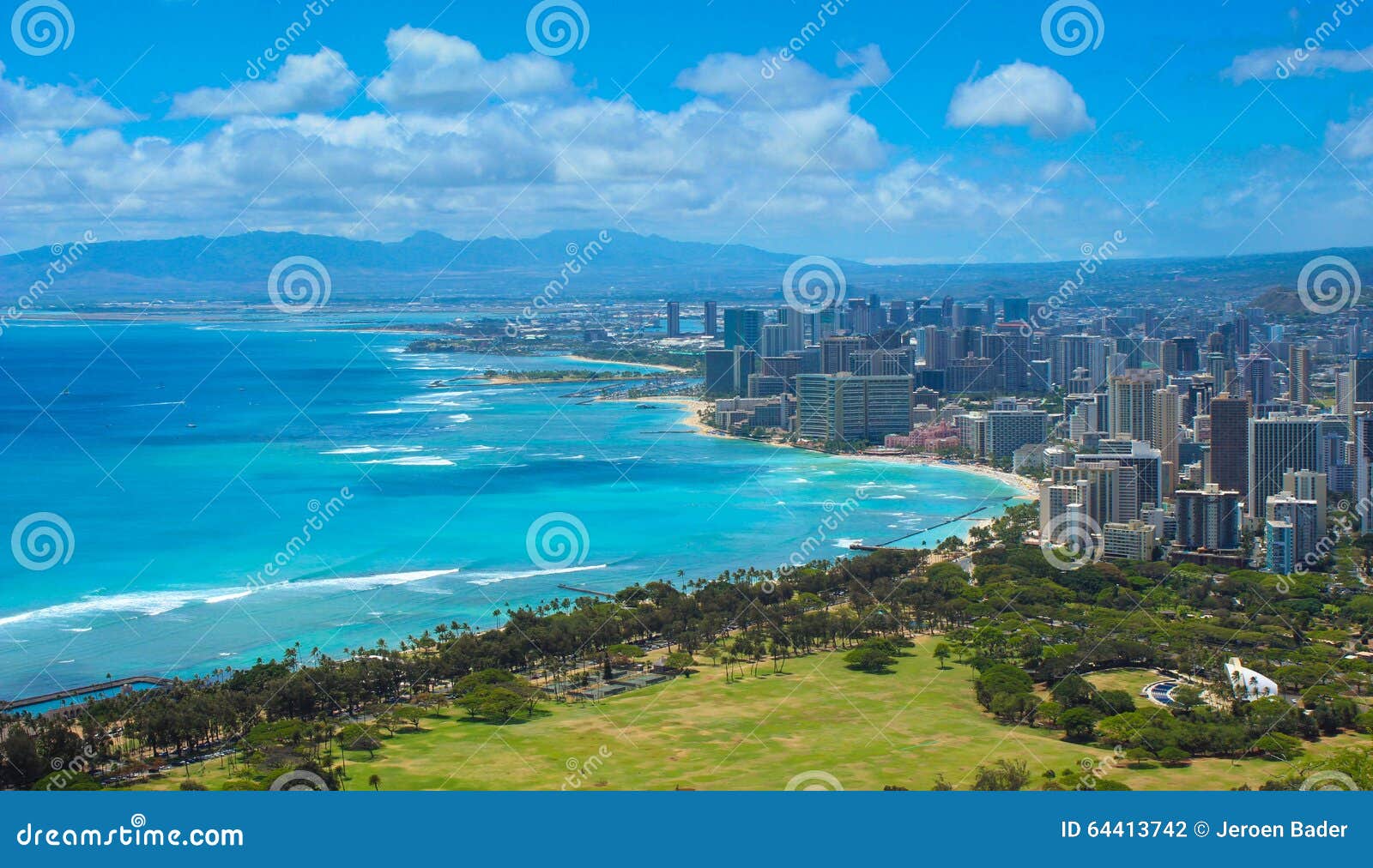Honolulu, ciudad de Hawaii. Capital de Honolulu en la isla de Oahu, Hawaii