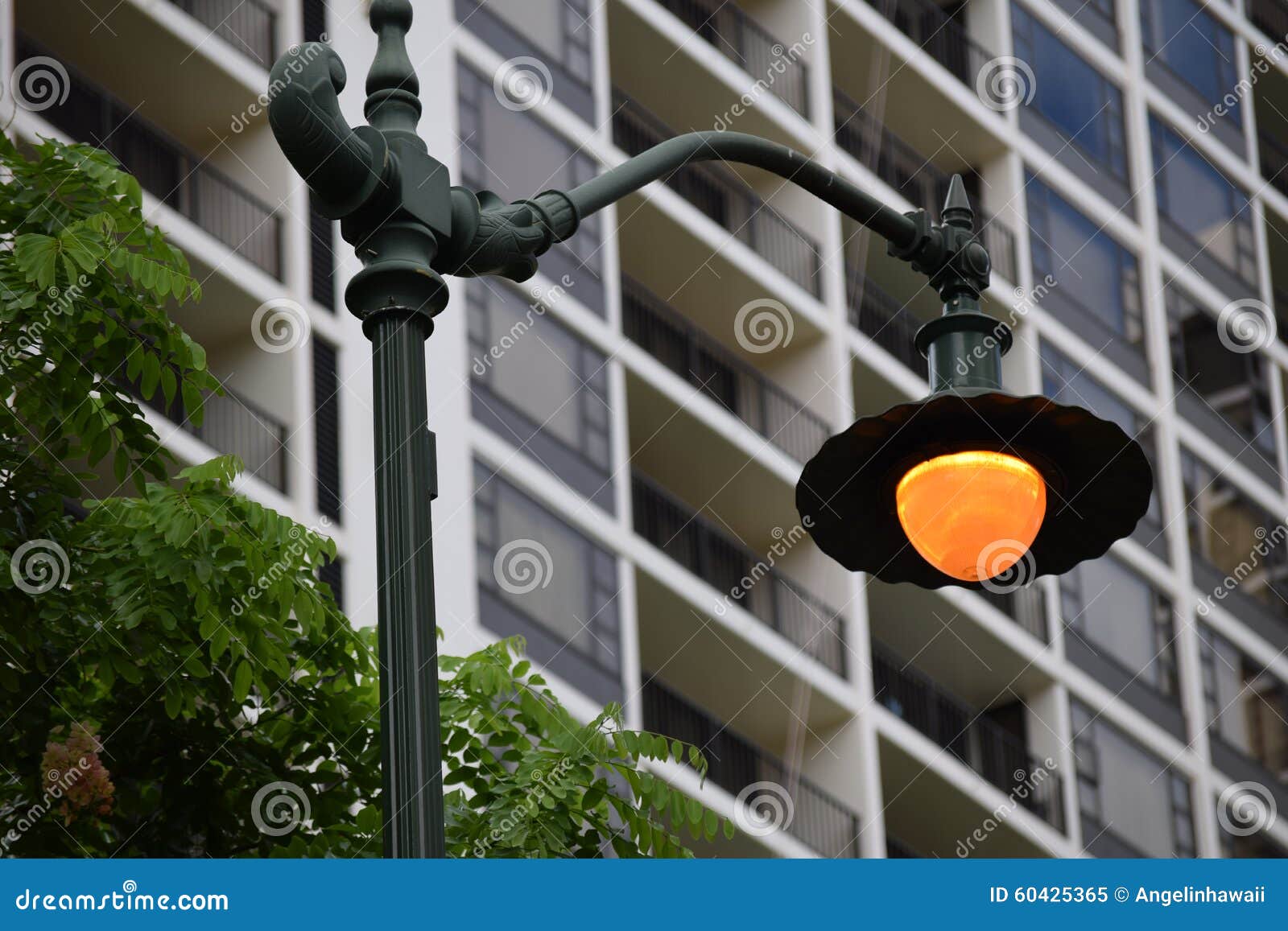 Honolulu street light stock image. Image of ocean, street 60425365