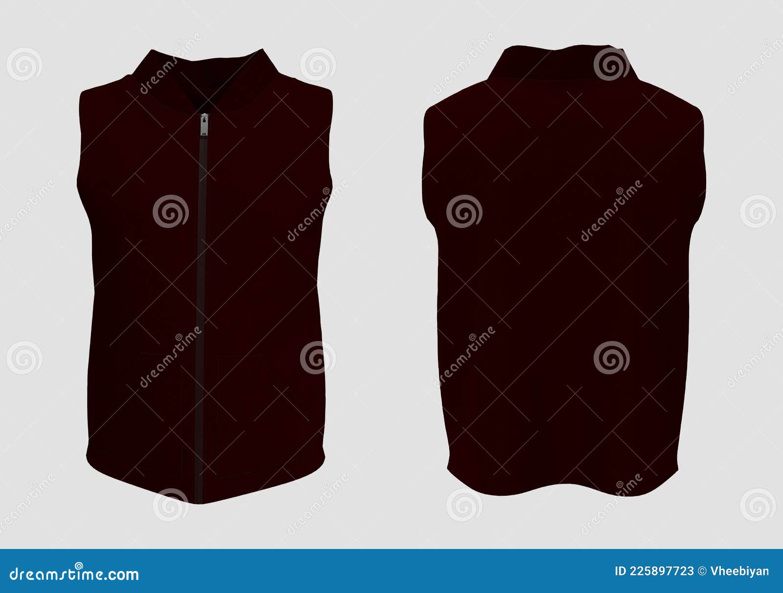 Hooded Jacket Mockup in Front and Back Views Stock Illustration ...