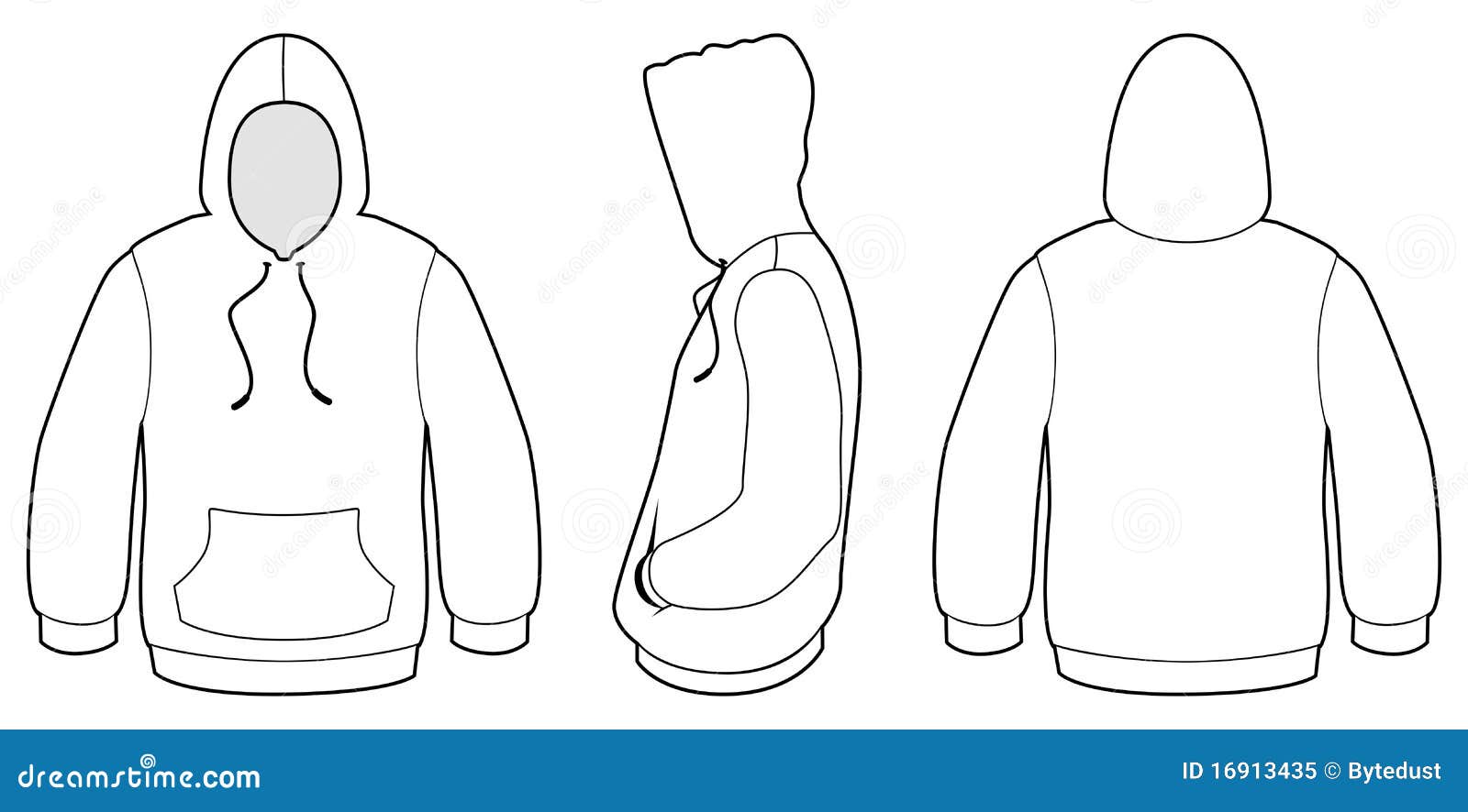 Hooded Sweater Template Vector Illustration Stock Vector Illustration Of Cotton Textile 16913435 - plain roblox shirt template hoodie