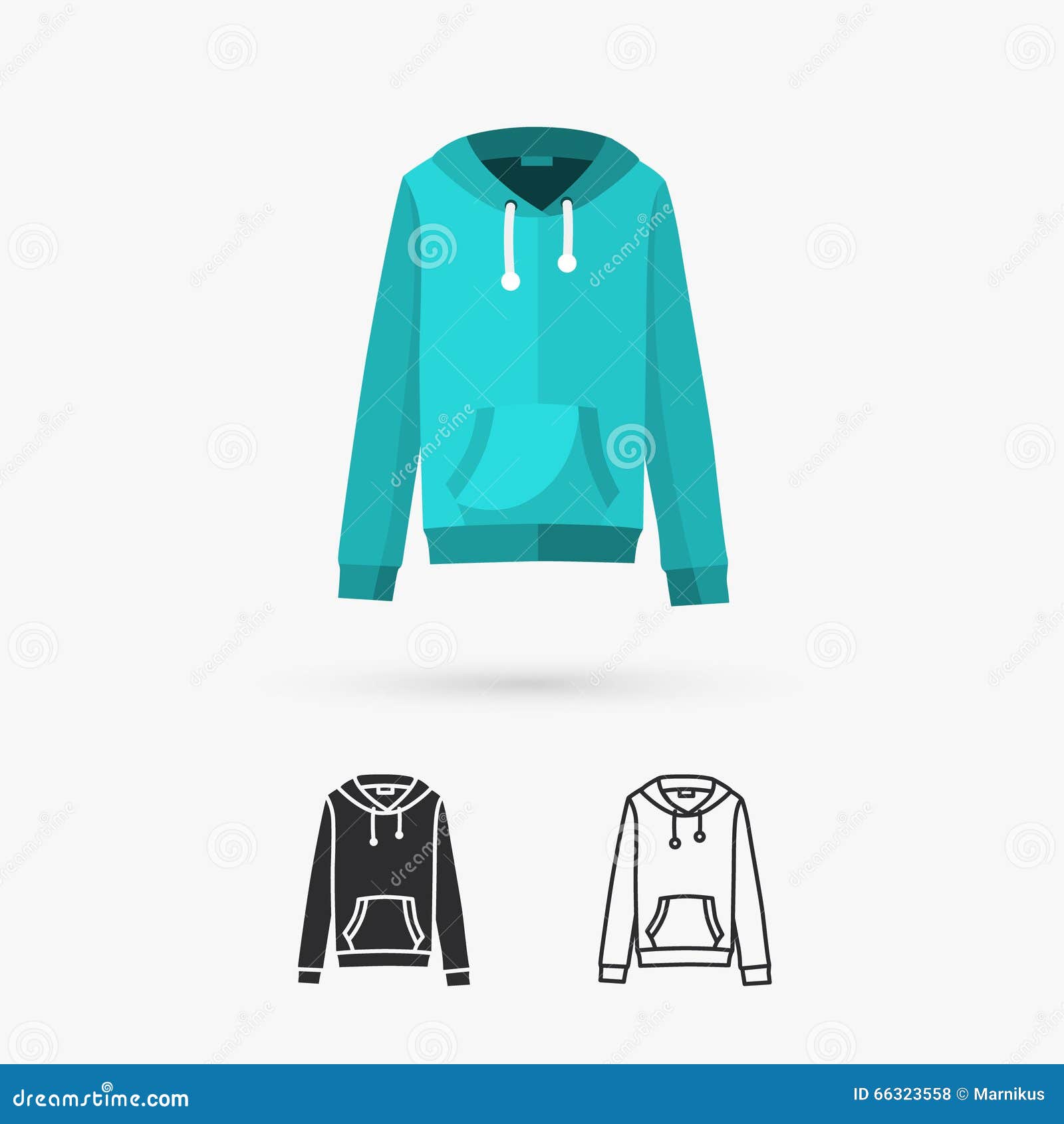 Hooded sweater stock vector. Illustration of sleeve, shadow - 66323558