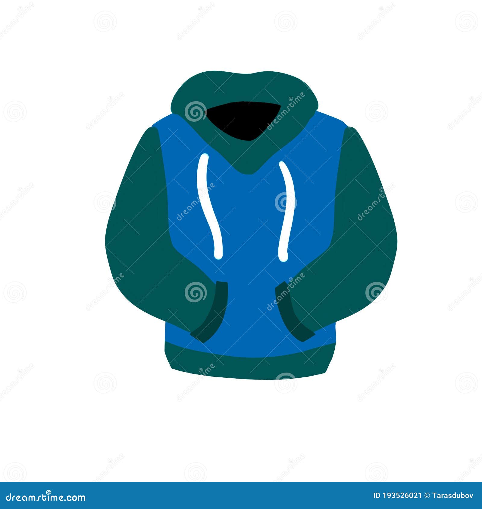 Hoodie with Hood. Blue Warm Clothing. Sweatshirt with Handles Stock ...