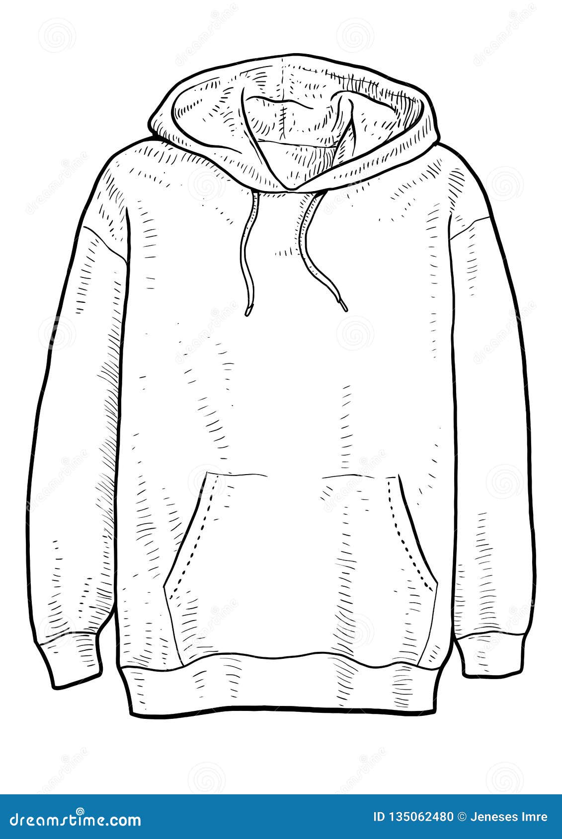 Hoodie Illustration Drawing Engraving Ink Line Art Vector Stock Vector Illustration Of Cotton Hand 135062480