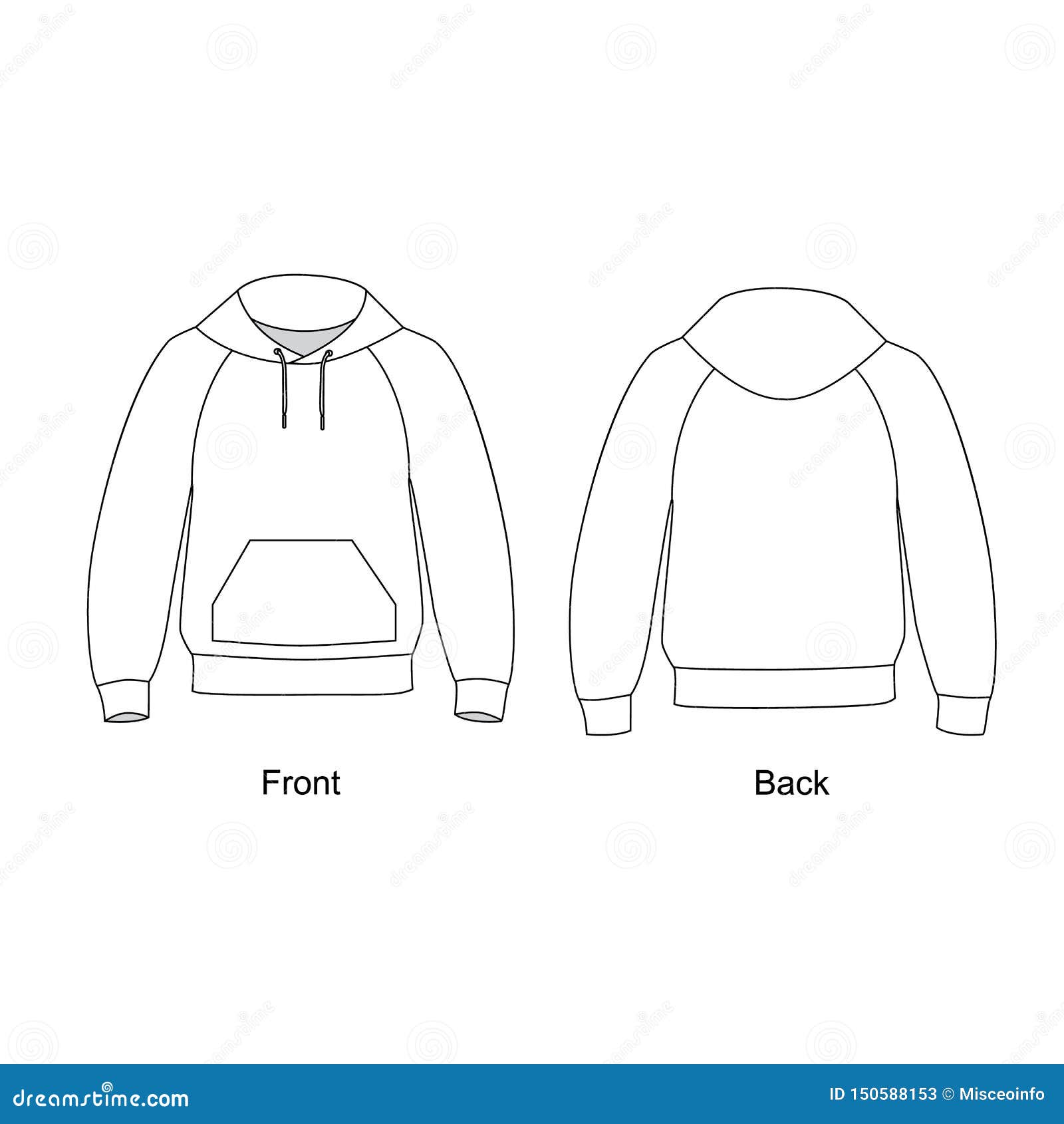 SWEATSHIRT Flat Sketch. Sweatshirt technical drawing for kids. Stock Vector  | Adobe Stock