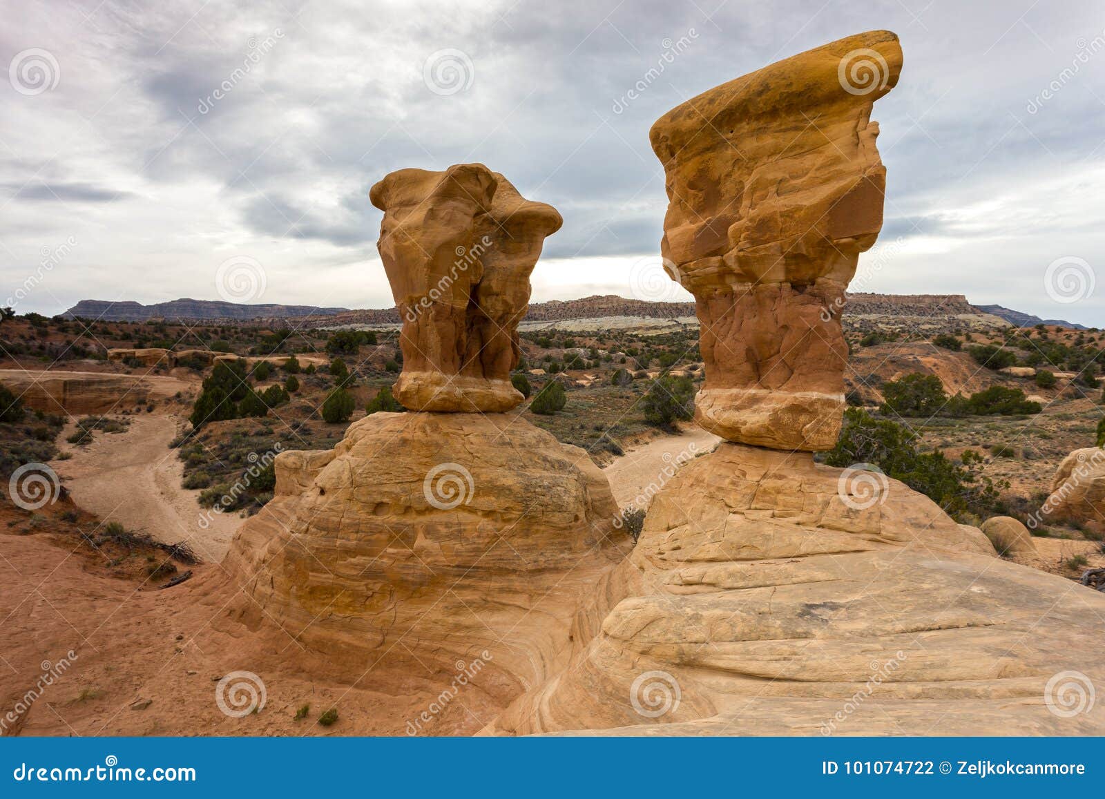 Rock Hoodoos In Devils Garden Escalante Utah Stock Photo Image