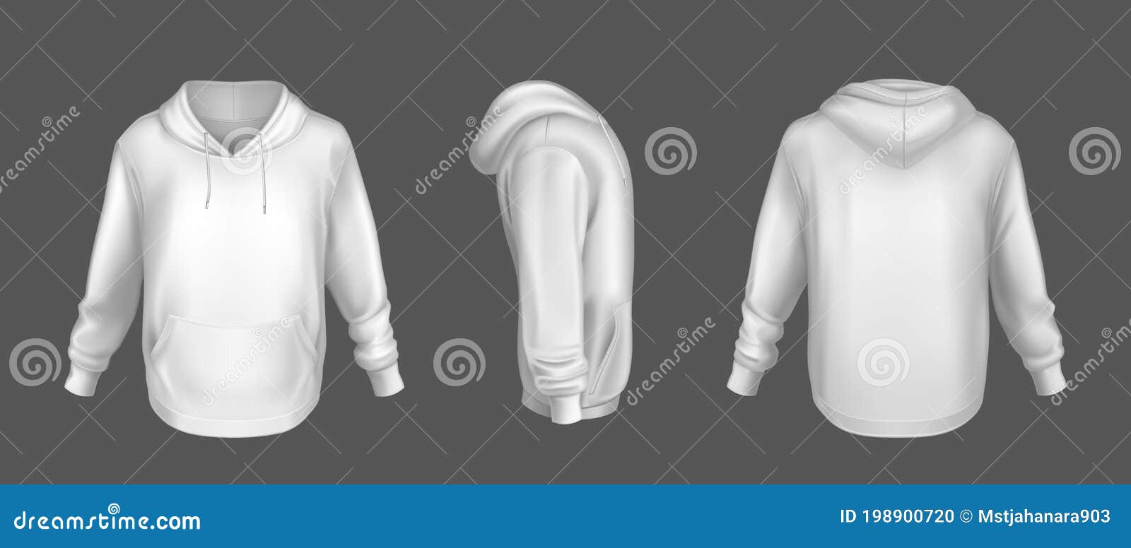 Download Hoody White Sweatshirt Mock Up Front Side Back Set Stock ...