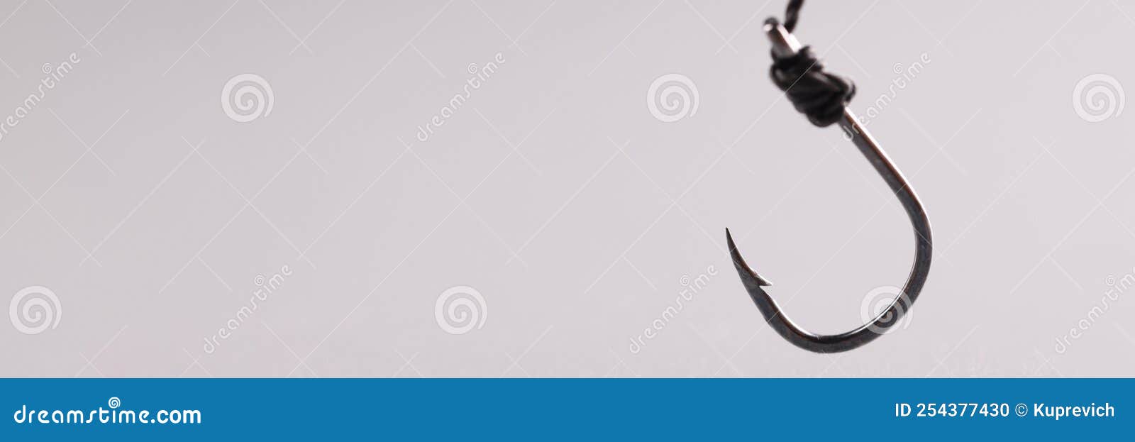 hook attached to steel cable, single fish hook