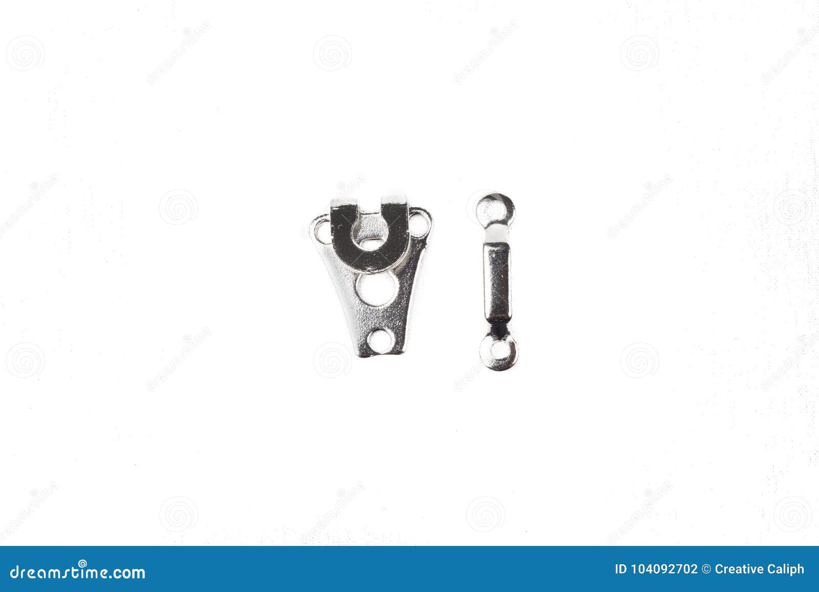 Hook and Bar Isolated on a White Background. Sewing Kit Stock Photo
