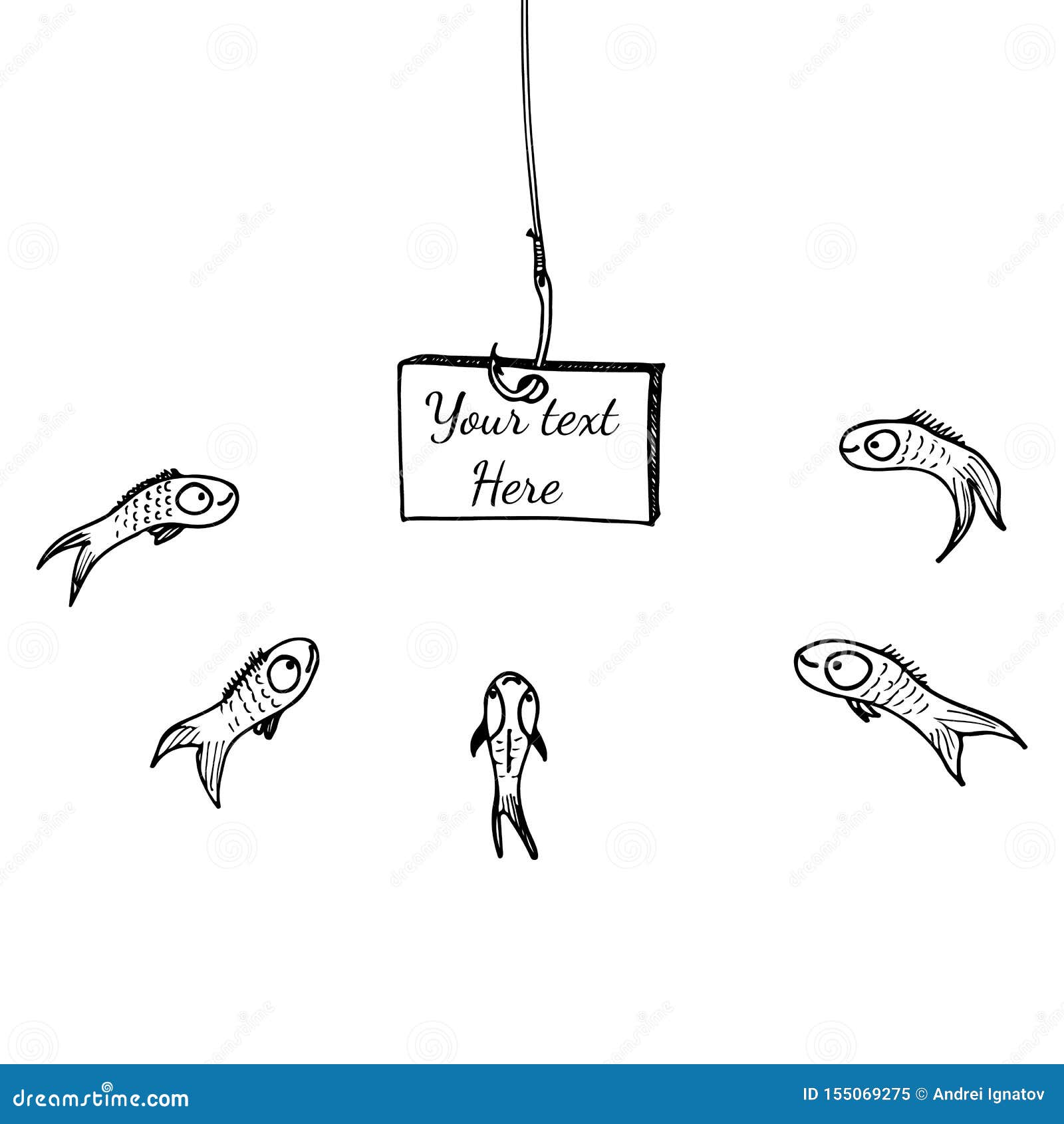 Hook Board Fishing, Great Design for Any Purposes. Illustration for Concept  Design. Vector Sketch Illustration Stock Illustration - Illustration of  lake, cartoon: 155069275