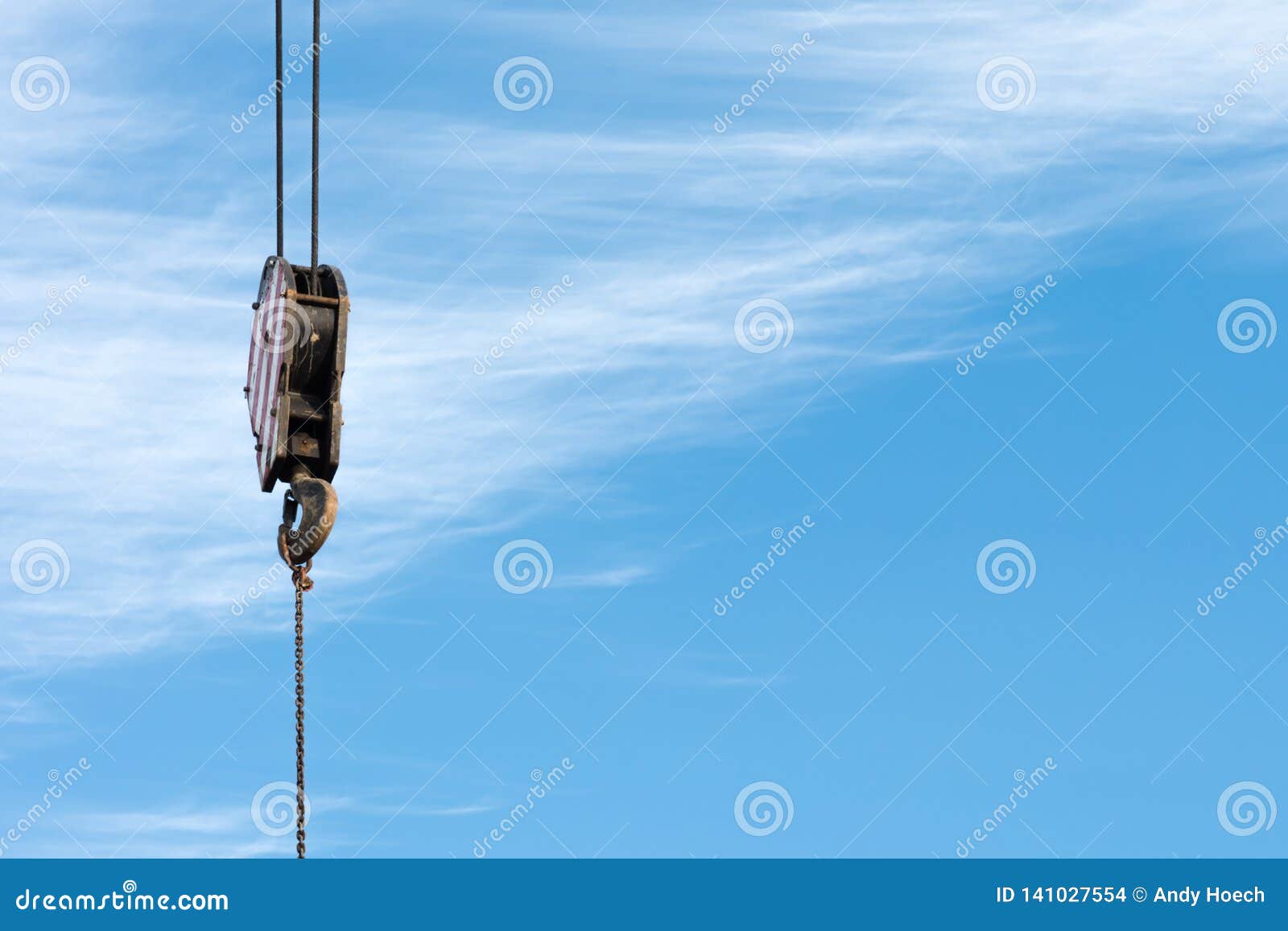 A Hook of a Crane with Blue Sky As a Background Stock Photo - Image of ...