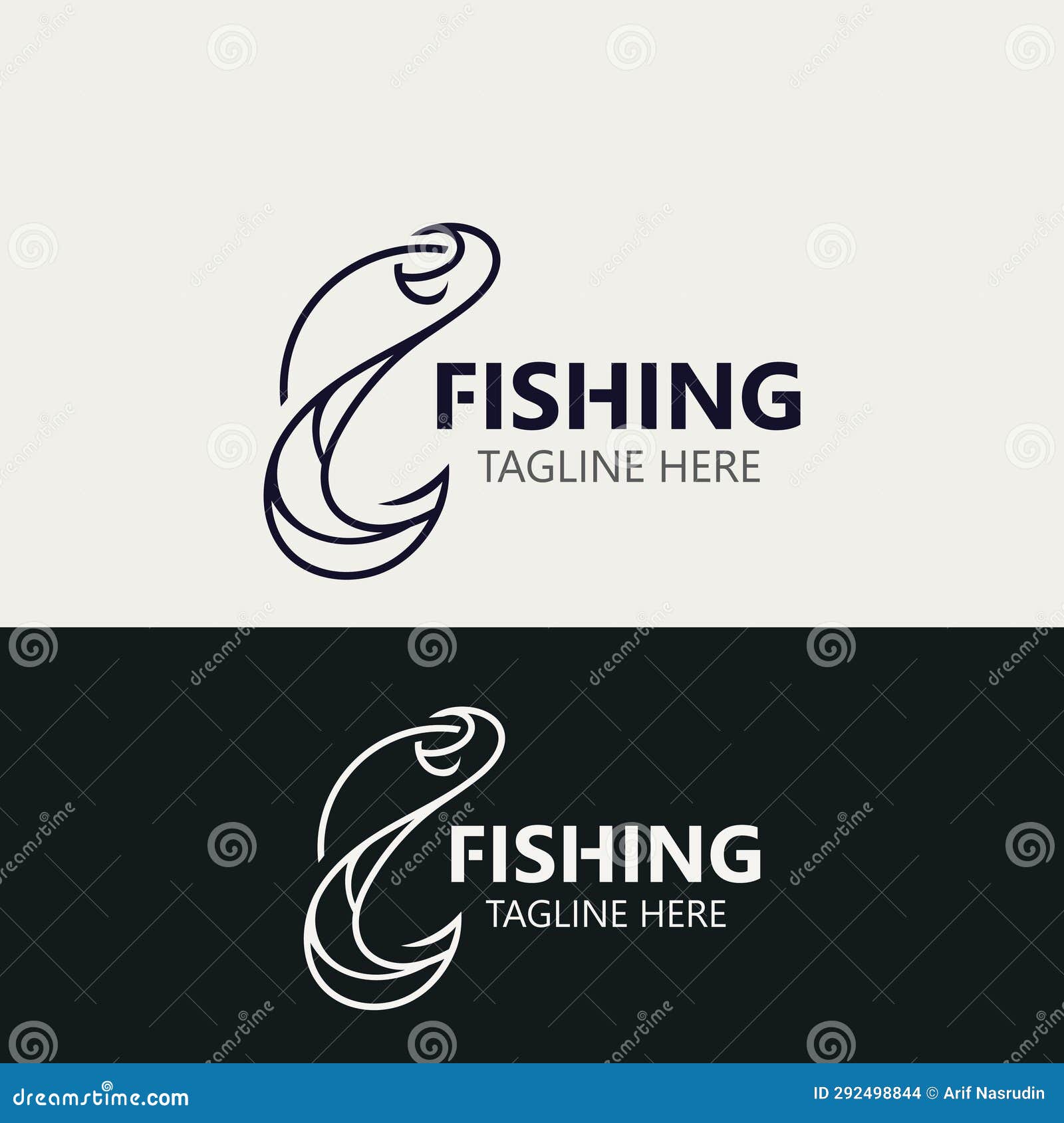 hook fishing logo simple and modern vintage rustic   style template 