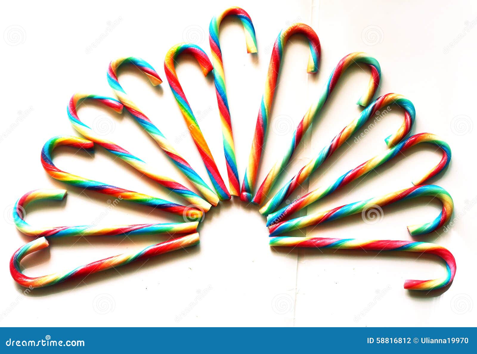 Hook Rainbow Candies Isolated on White Bacground Stock Photo Image of