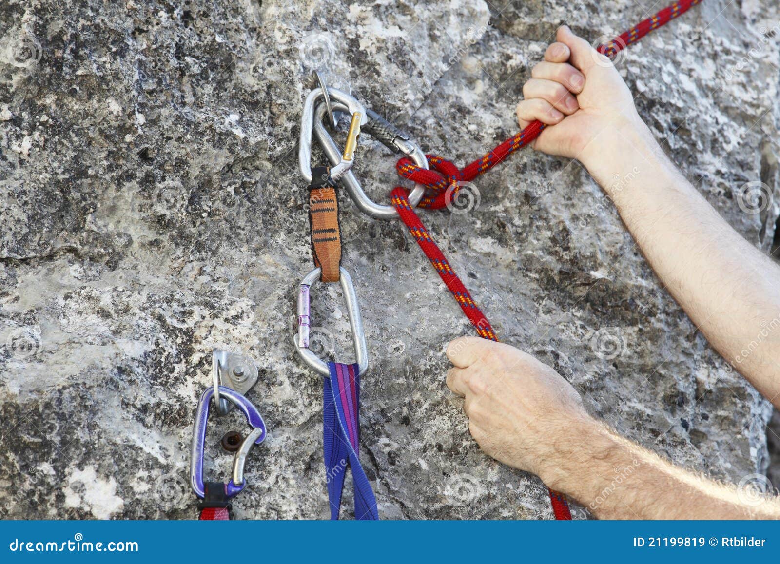 Hook with rope stock image. Image of recreational, carabiner 21199819