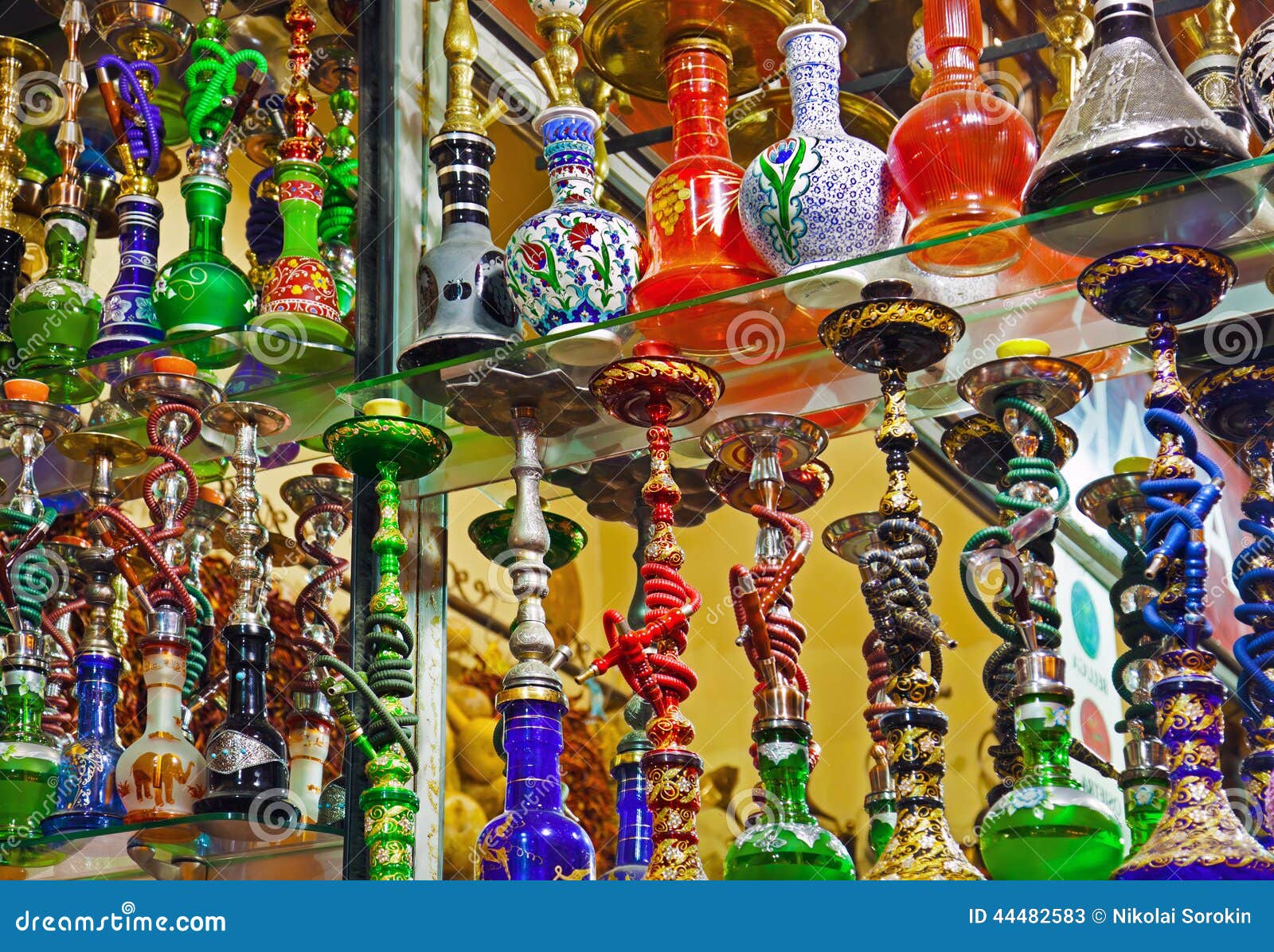 Hookah in souvenir shop stock image. Image of multicolored 44482583