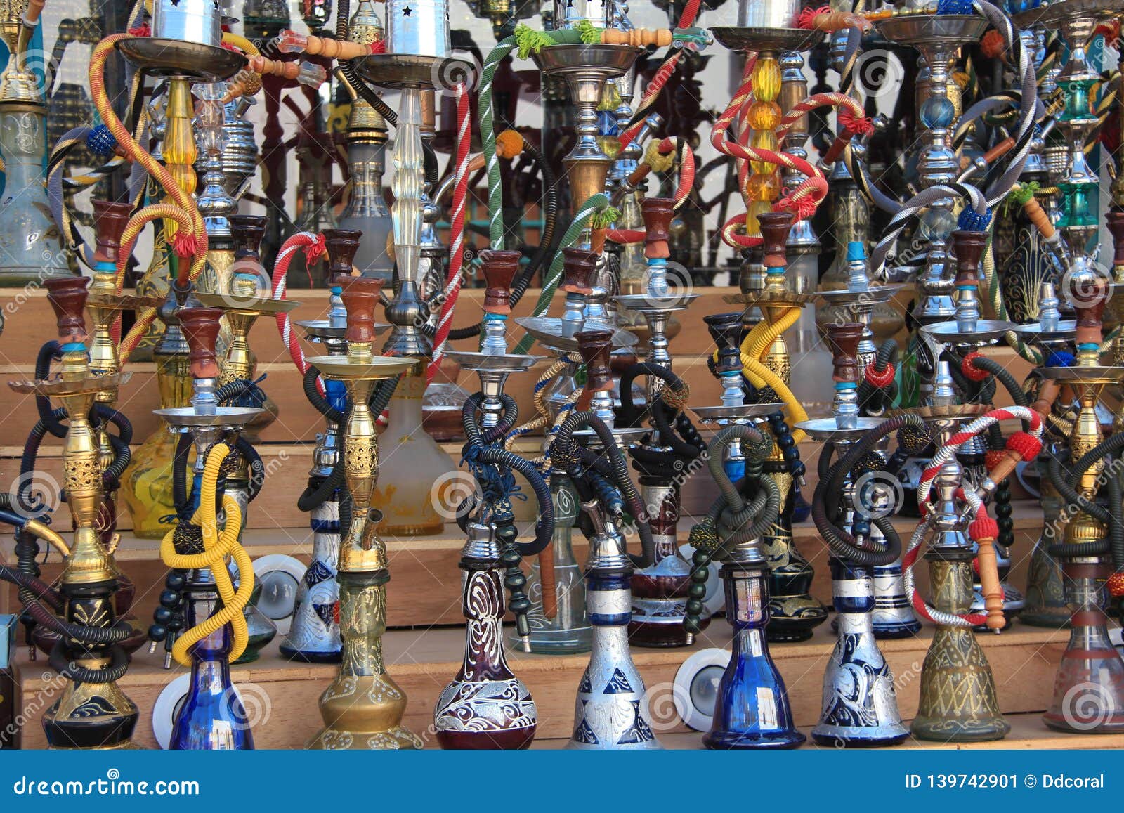 Hookahs in the shop, Egypt stock image. Image of pernicious 139742901