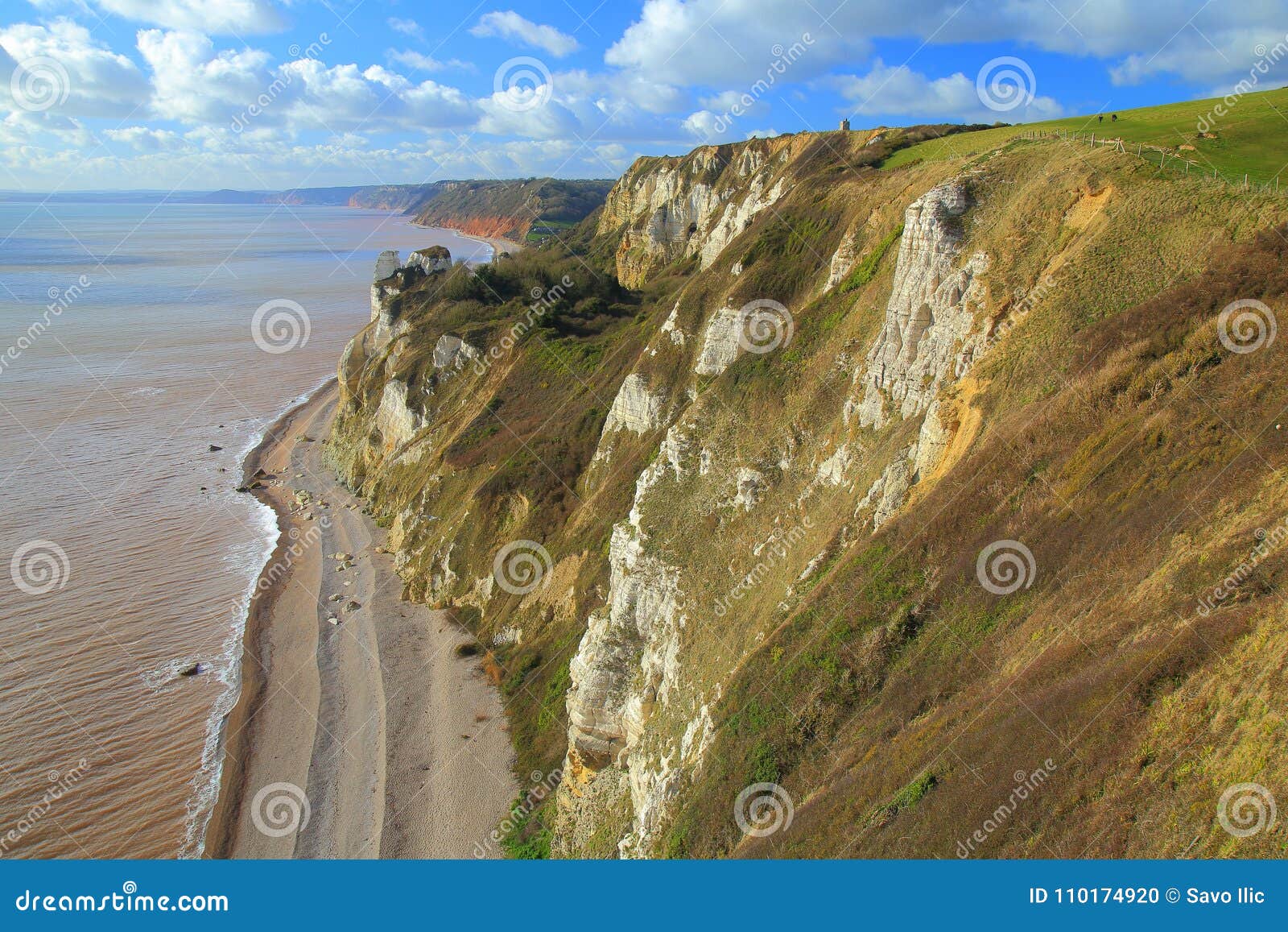 Hooken Cliff Near Village of Branscombe Stock Photo - Image of ...