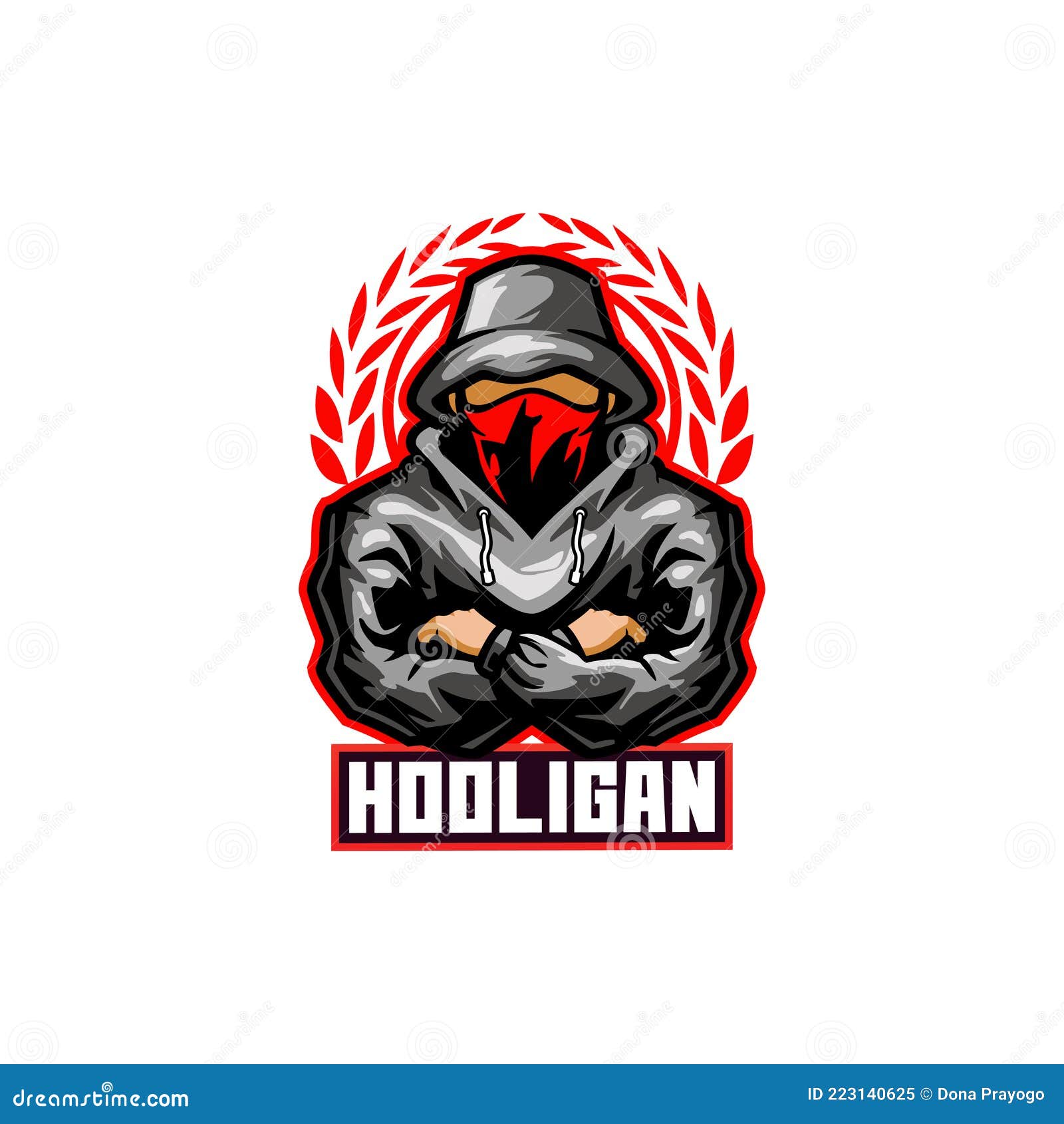 Design do logotipo do mascote holigan