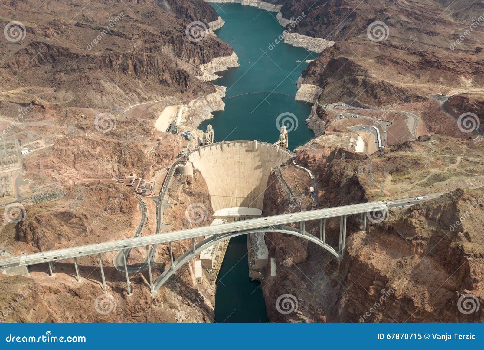 hoover dam aerial view