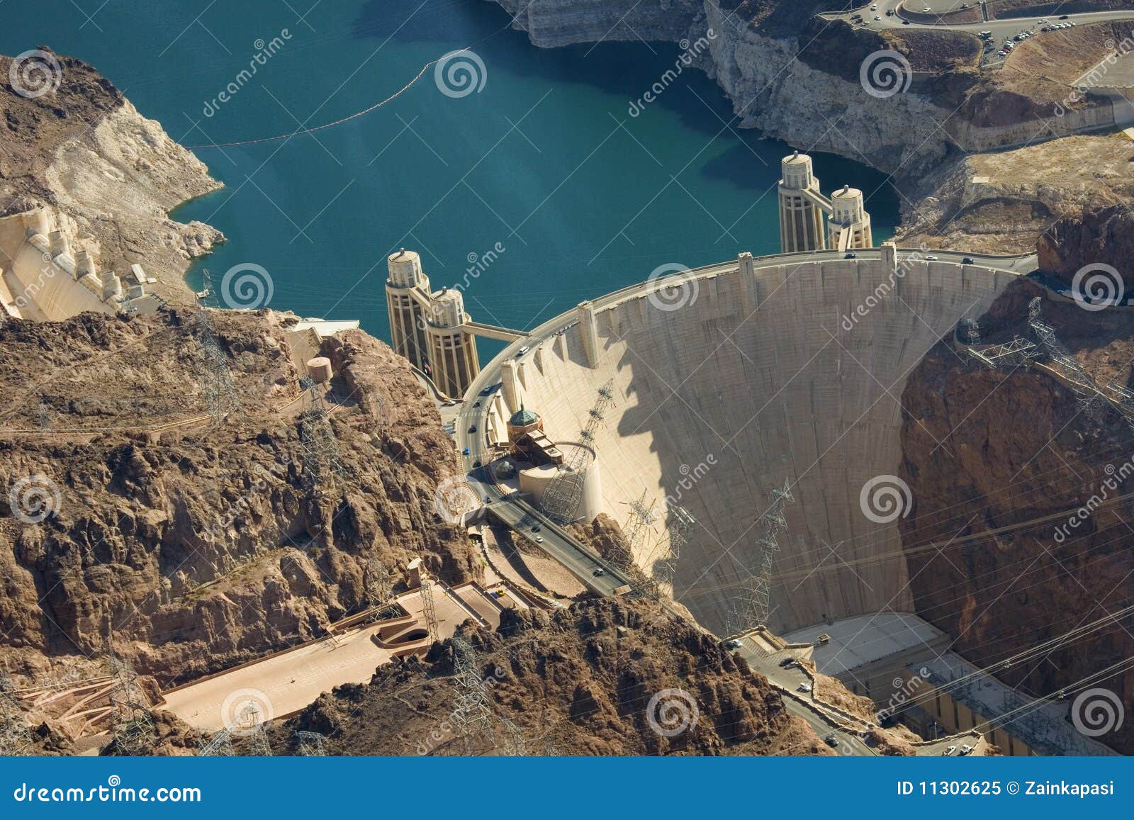 Hoover Dam , Lake Mead And Colorado River Bridge Stock Photography