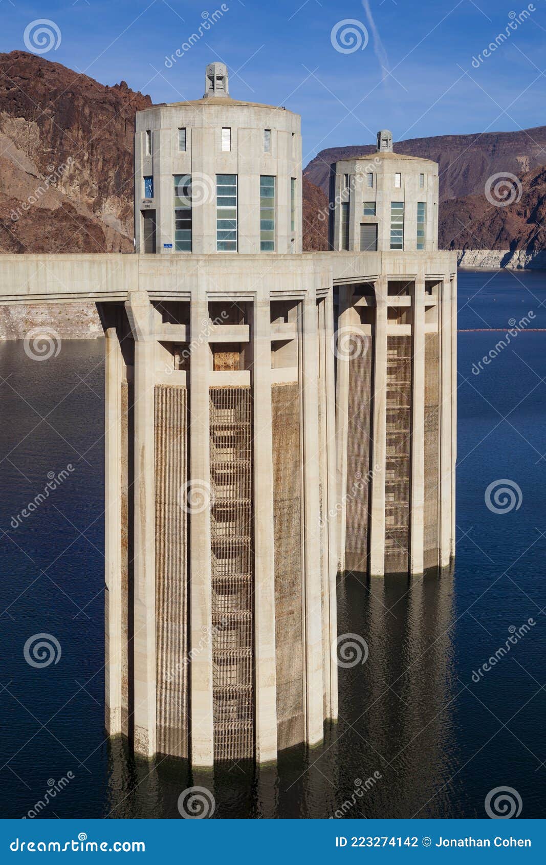 hoover dam reservoir at record low water levels, raising concerns about hydroelectric power
