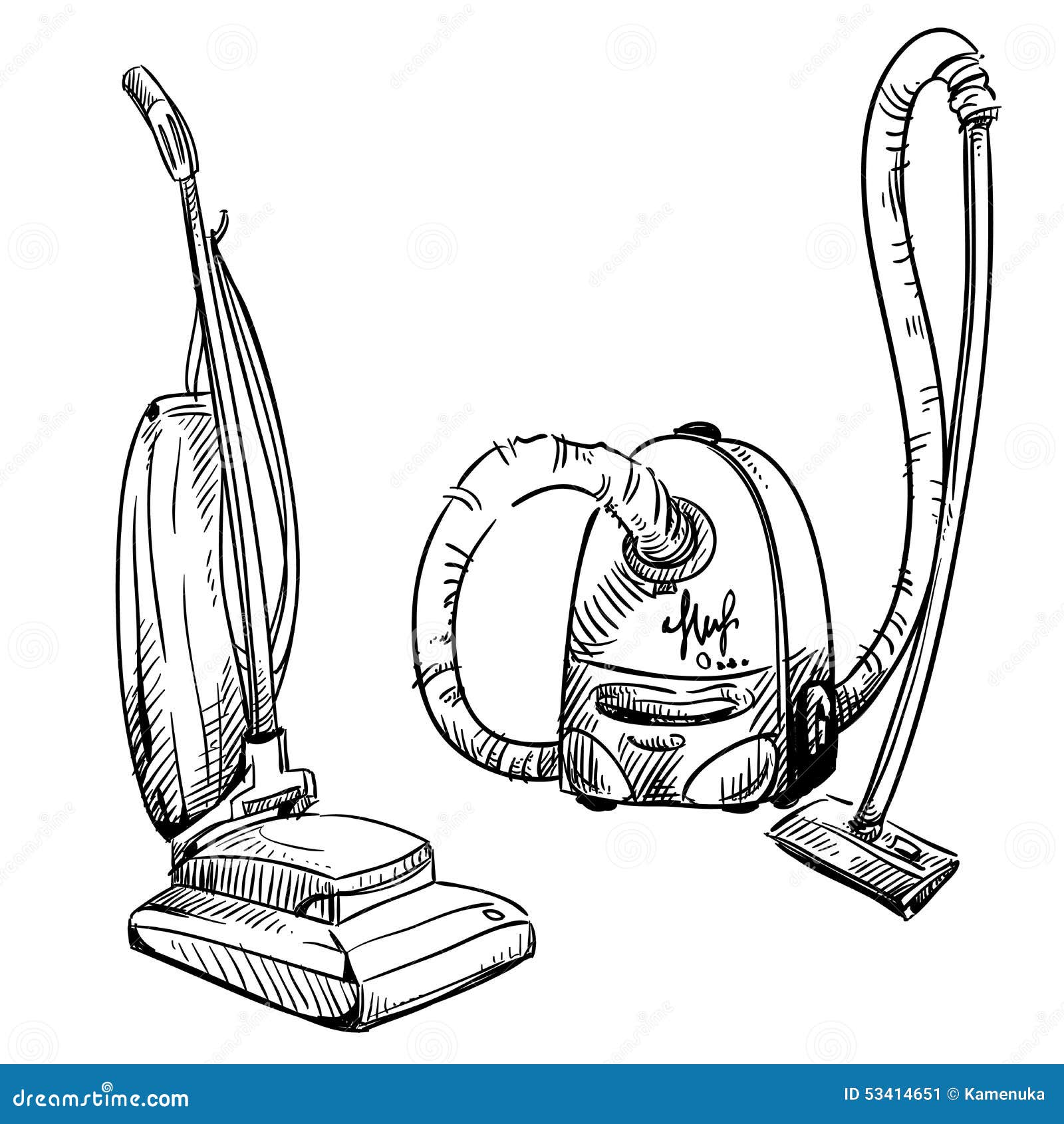 Hoovers. Vacuum Cleaners. Cleaning Equipment. Stock Vector