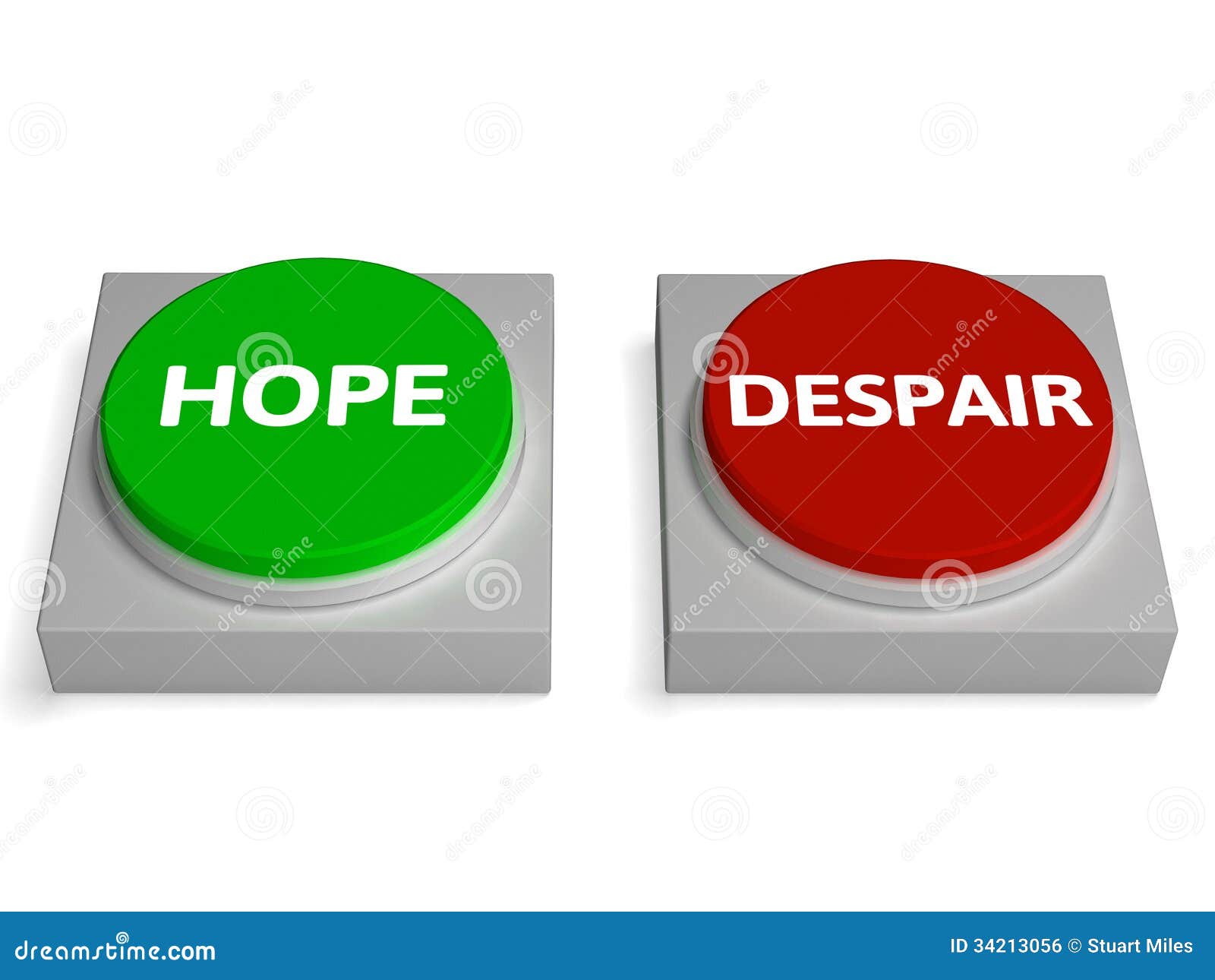hope despair buttons show hopelessness or hopeful