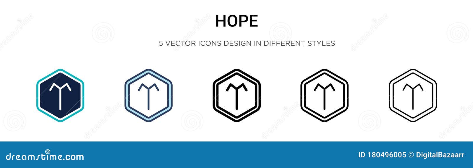 hope icon in filled, thin line, outline and stroke style.   of two colored and black hope  icons s