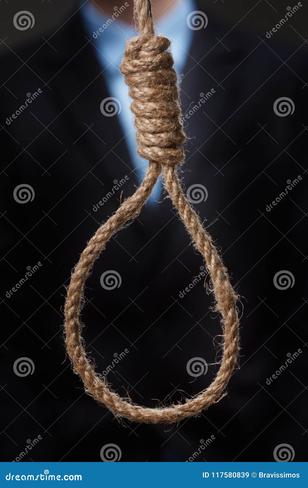Hopeless Depressed Young Man Is About To Hang Himself On