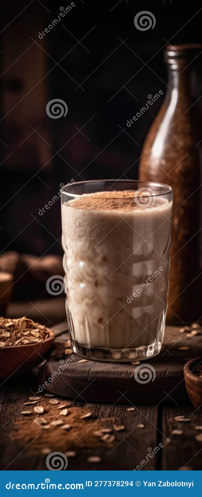 Horchata a Mexican Rice Milk Beverage on Stone Rustic Pub Mobile