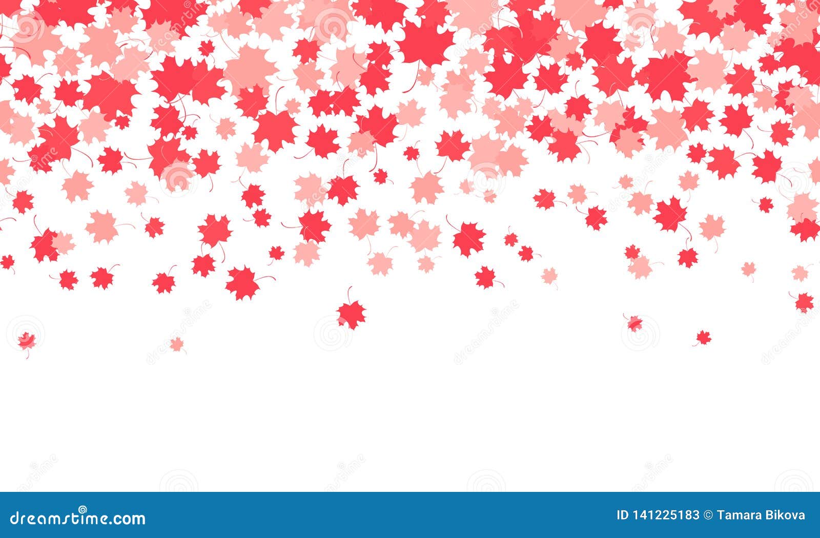 Horizontal Background With Red Maple Leaves Stock Illustration ...